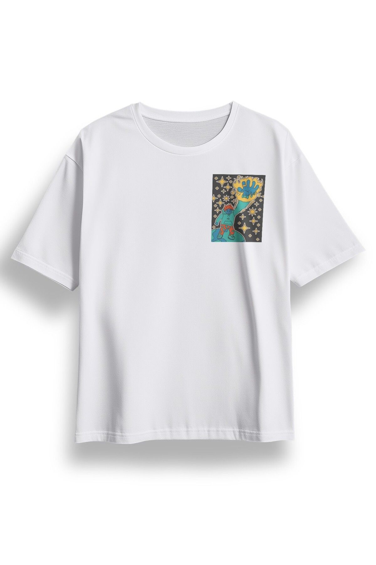 LUMARTA Oversize Street Stars Baskılı Tshirt