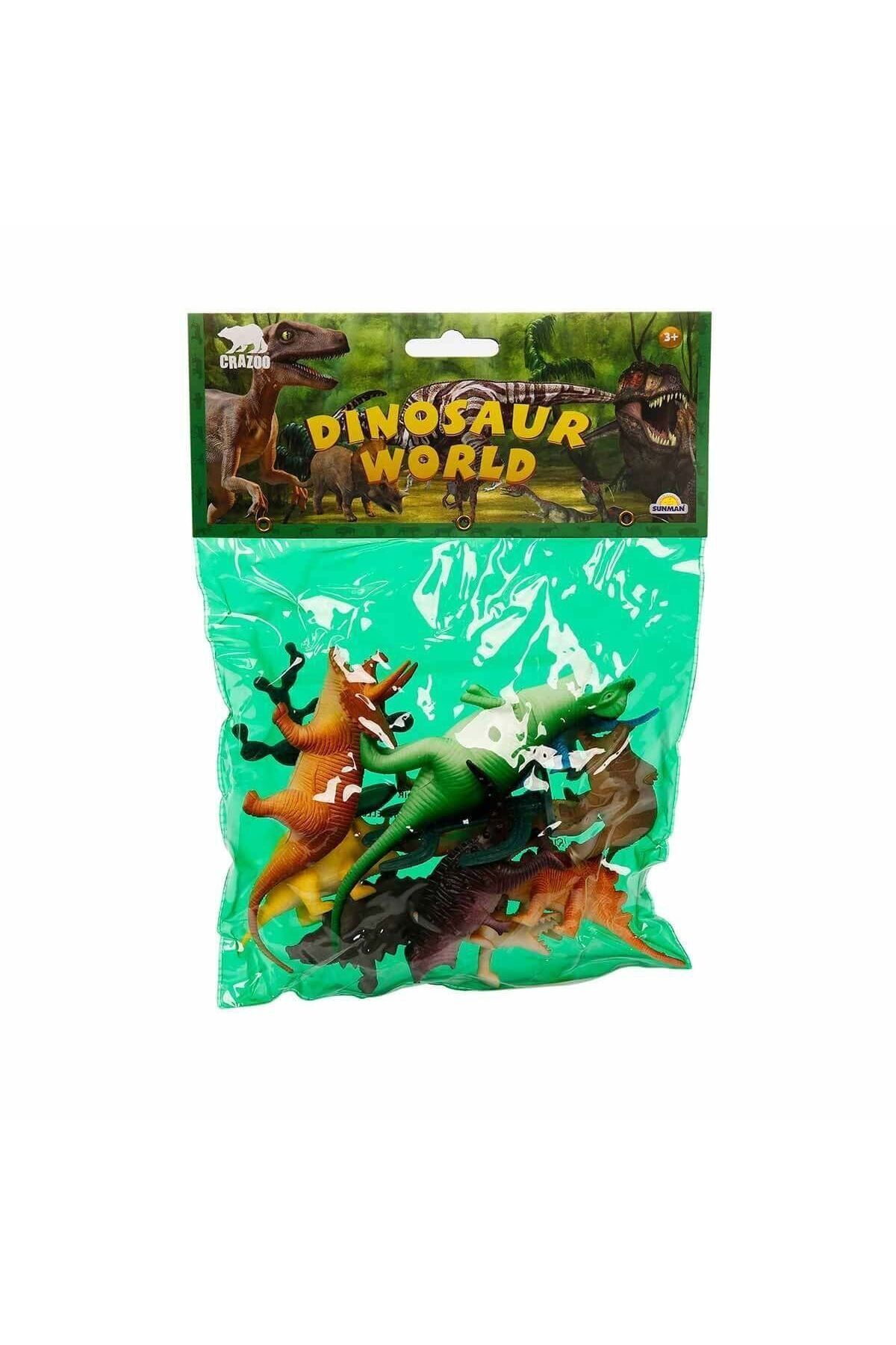 Aymir Ticaret 0710 Dinozorların Dünyası Poşetli Hayvan Oyun Seti Orta Boy