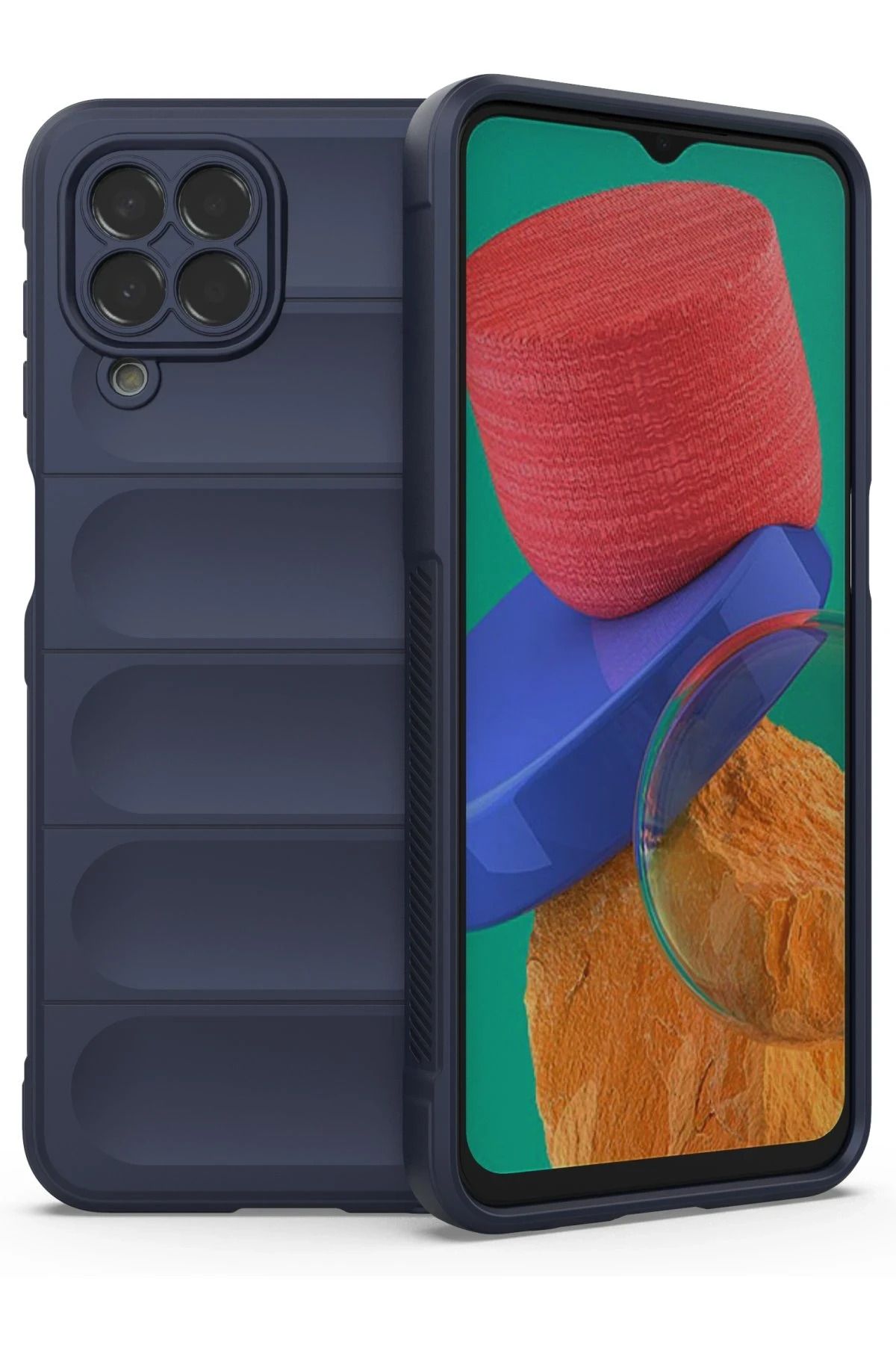 NewFace Samsung Galaxy M33 Kılıf Optimum Silikon - Lacivert LZWDR