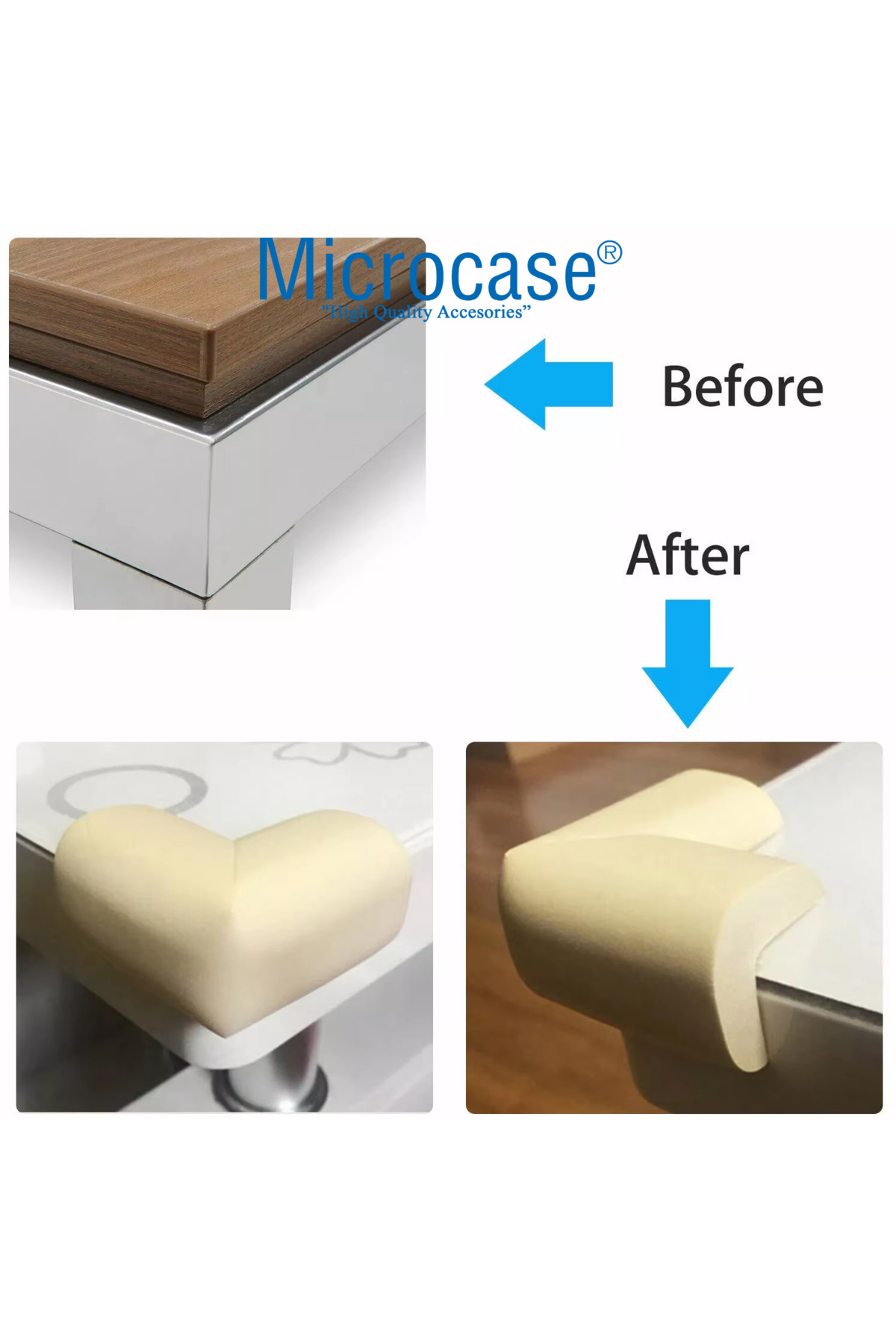 Microcase 3M Yapıştırmalı Sünger Bebek ve Çocuk Köşe Kenar Koruyucu 10in1 Set - AL5235 fotoğrafı 7 (önizleme)