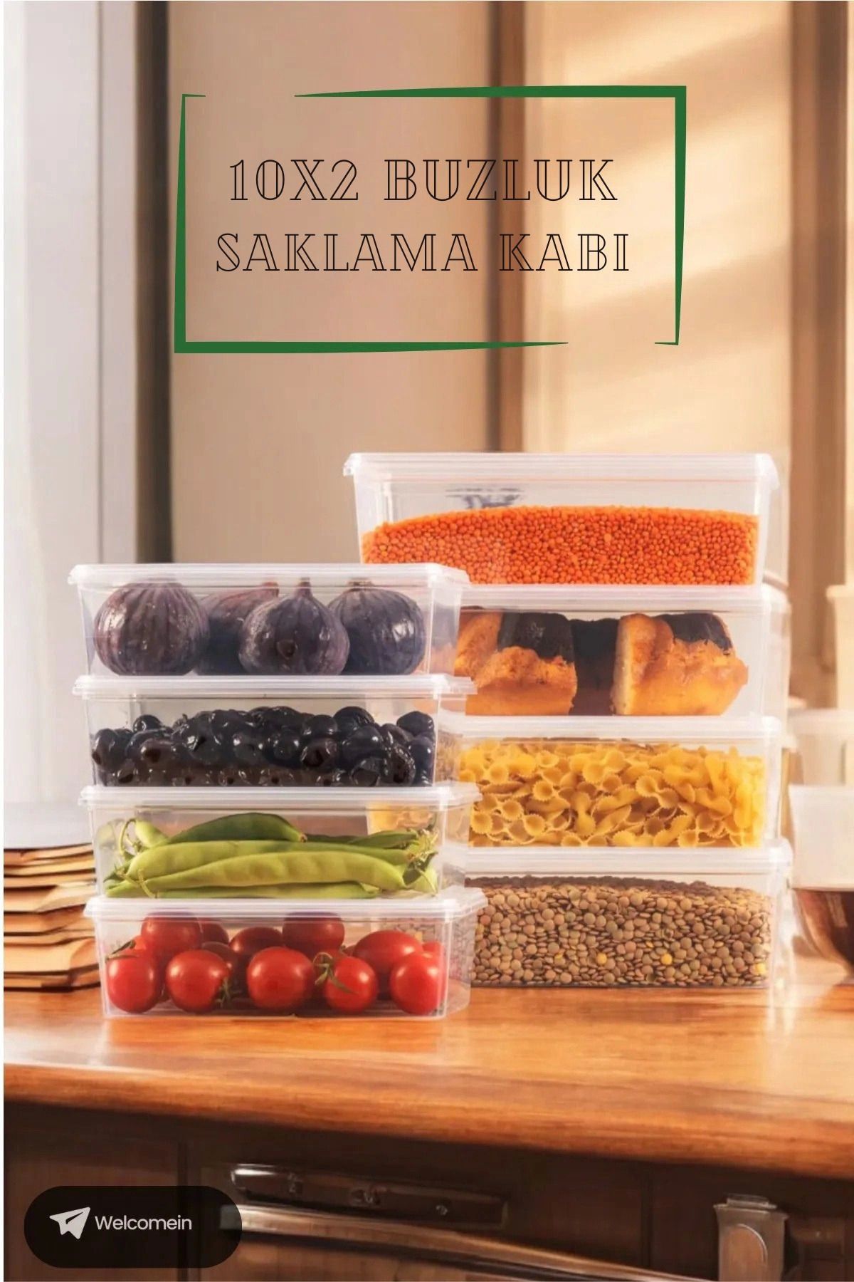 LiderGlobal-10 Pieces 2 Lt. 10 Pieces 1 Lt. Self-Covered Deep Freezer Suitable for Freezer Storage Container Organizer 6