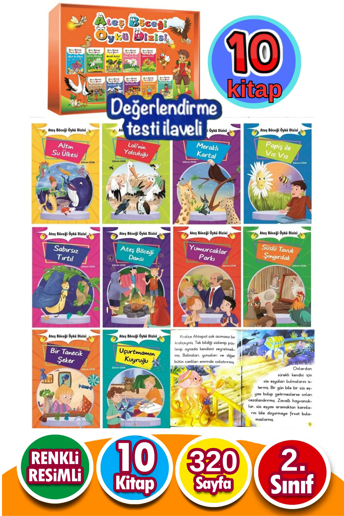 Ata Yayıncılık 1.ve 2.sınıflar Hayvan Hikayeleri Dizisi (10 KİTAP) Değerlendirme Test Kitapçığı fotoğrafı 4 (önizleme)