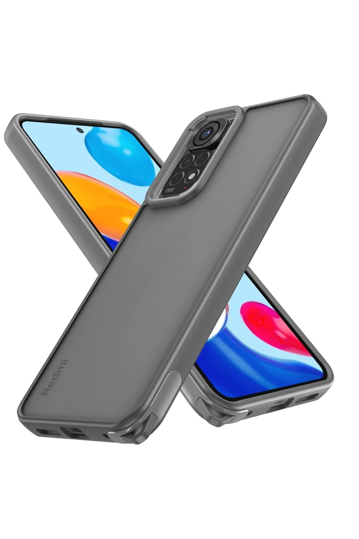 NewFace Xiaomi Redmi Note 11 Kılıf Elegant Kapak - Titan Gri FERRG