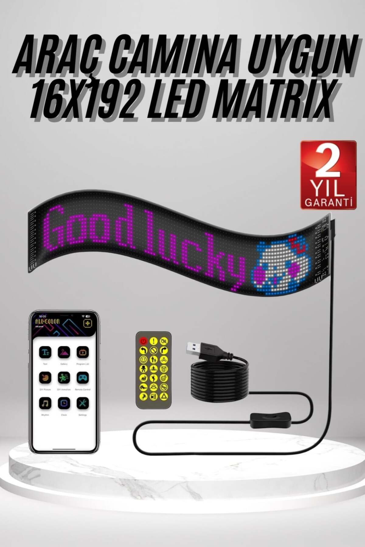SAYARMARKT Kumandalı Cama Yapışan LED Panel