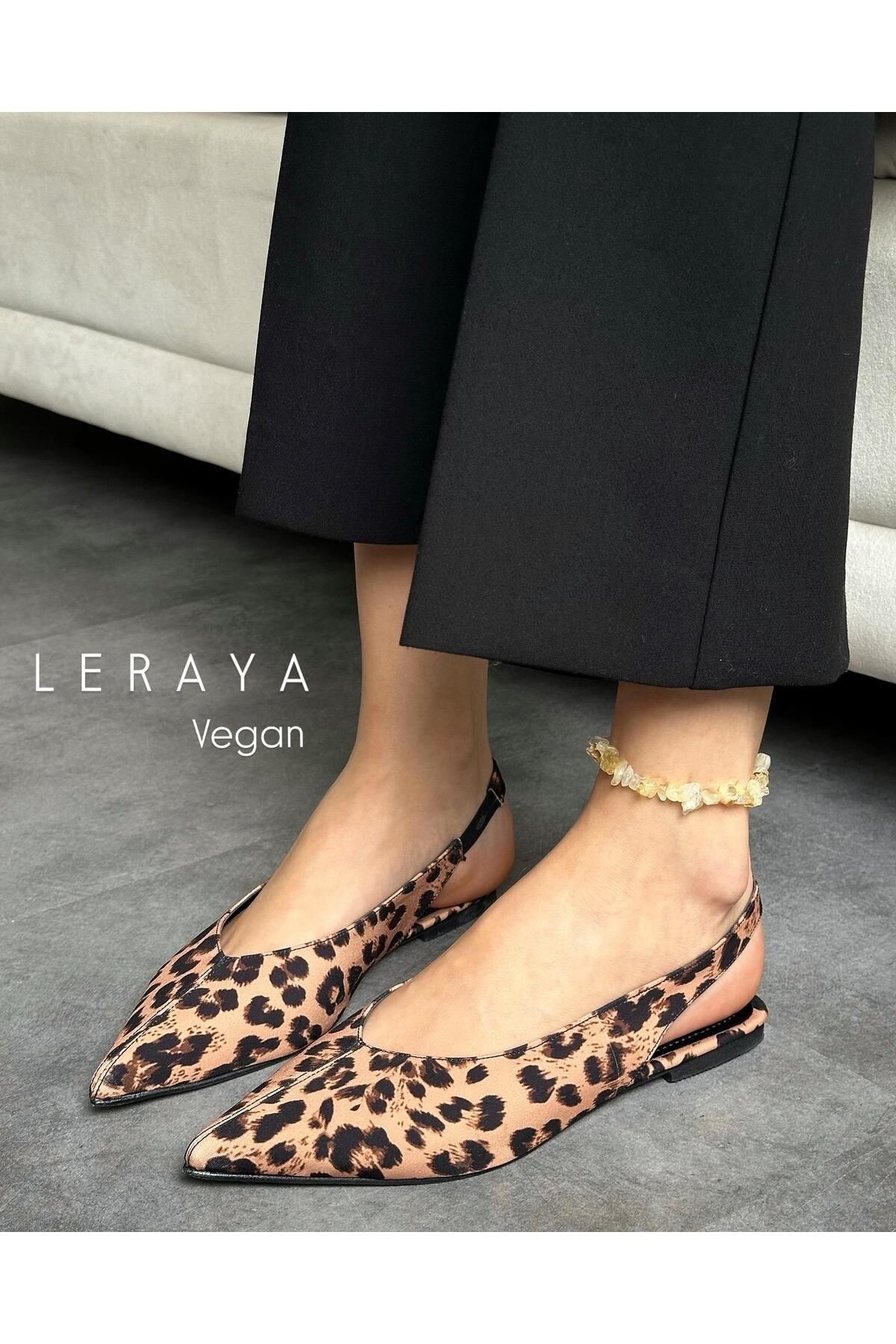 Zuum Leraya Sivri Burunlu Kadın Babet - Leopar