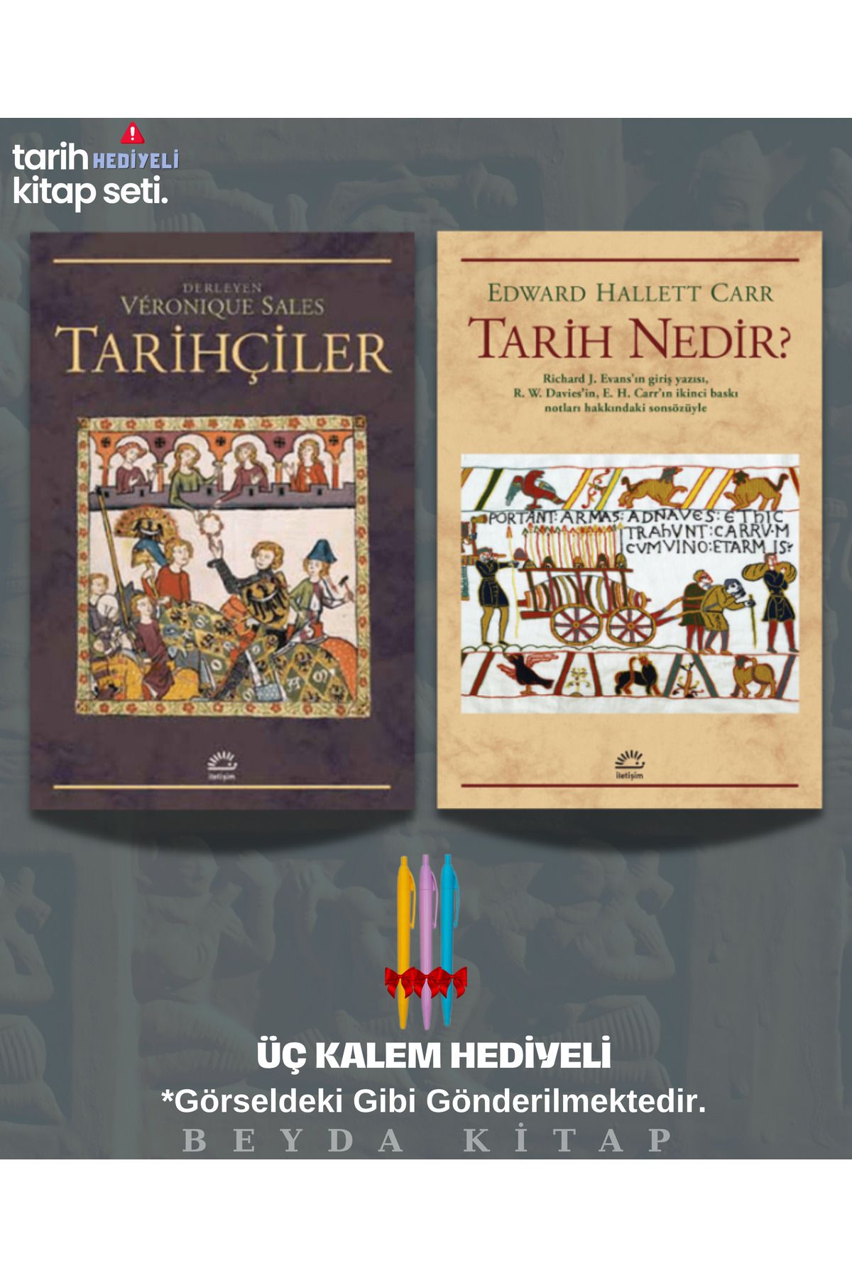 İletişim Yayınları Tarihçiler - Tarih Nedir - Kalem Hediyeli - Kitap Seti - Edward Carr, 1GZTB - TRİLTSYV