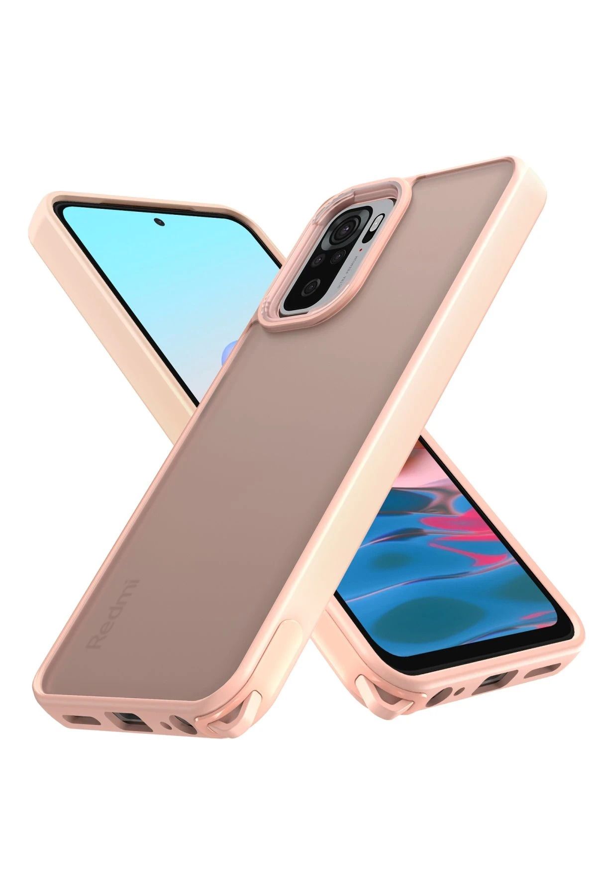 NewFace Xiaomi Redmi Note 10 Pro Kılıf Elegant Kapak - Pudra YNSMR