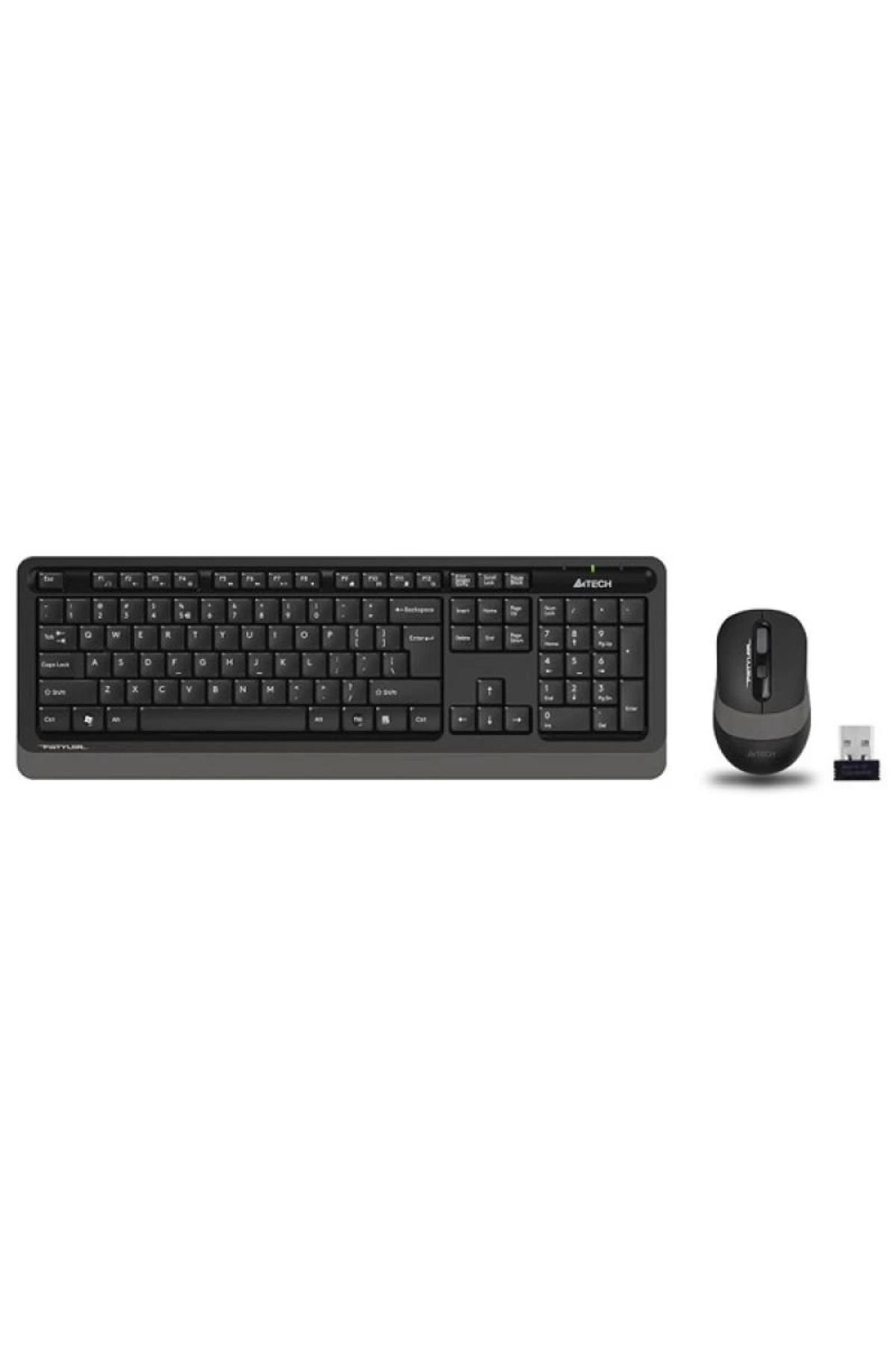 hayalimsah A4 TECH FG1010 Kablosuz Q Trk Optic Mouse Siyah/Gri Multimedya Klavye - Mouse Set