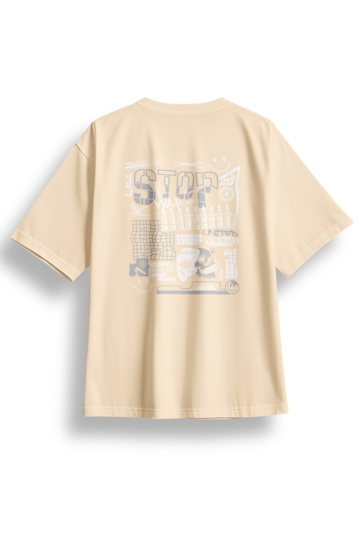 LUMARTA Oversize Stop War Baskılı Tshirt