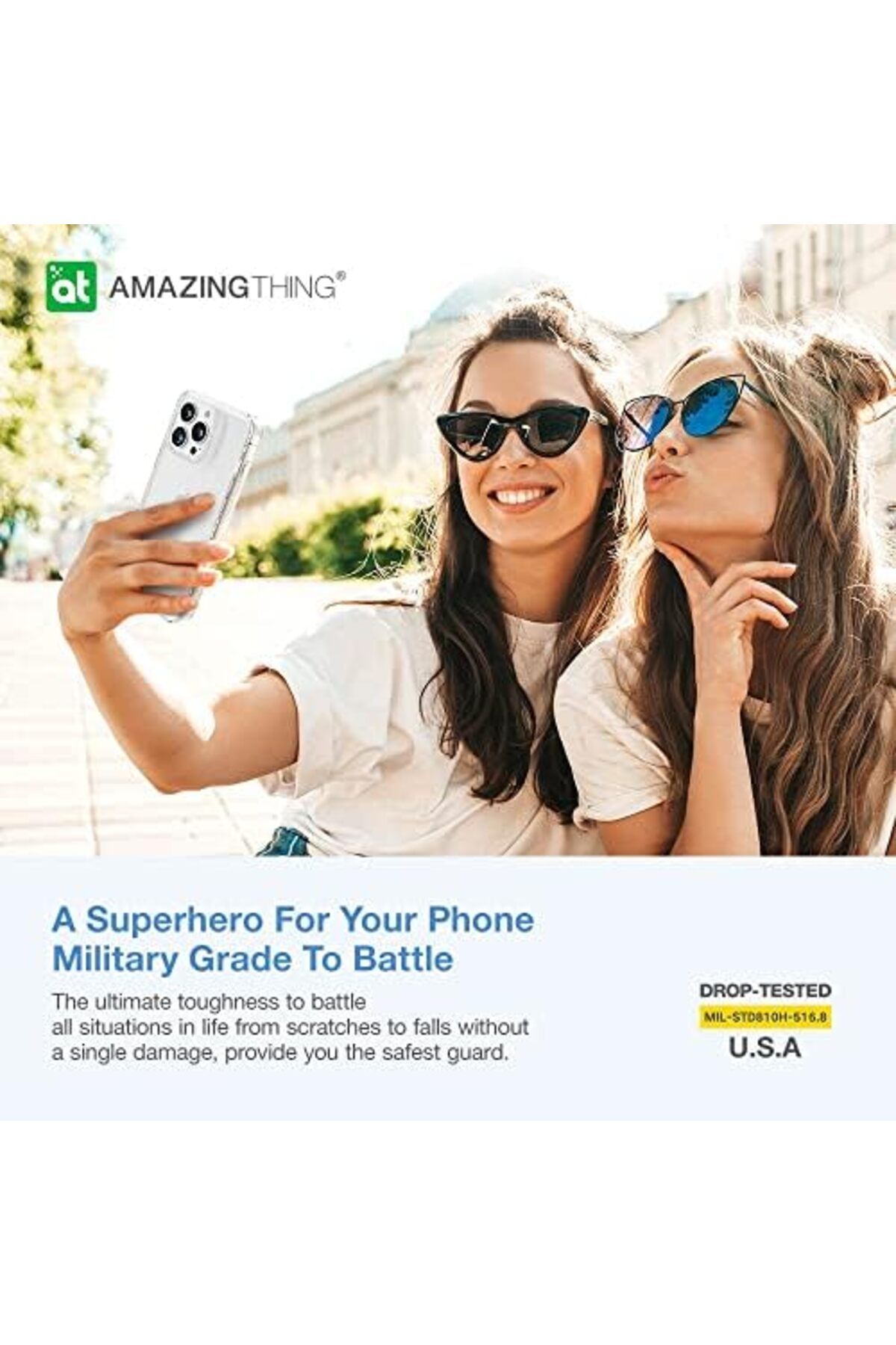 Amazingthing-جراب خلفي AT TITAN Pro + إطار عدسة شفاف غير لامع لهاتف iPhone 13 Pro الجديد 6