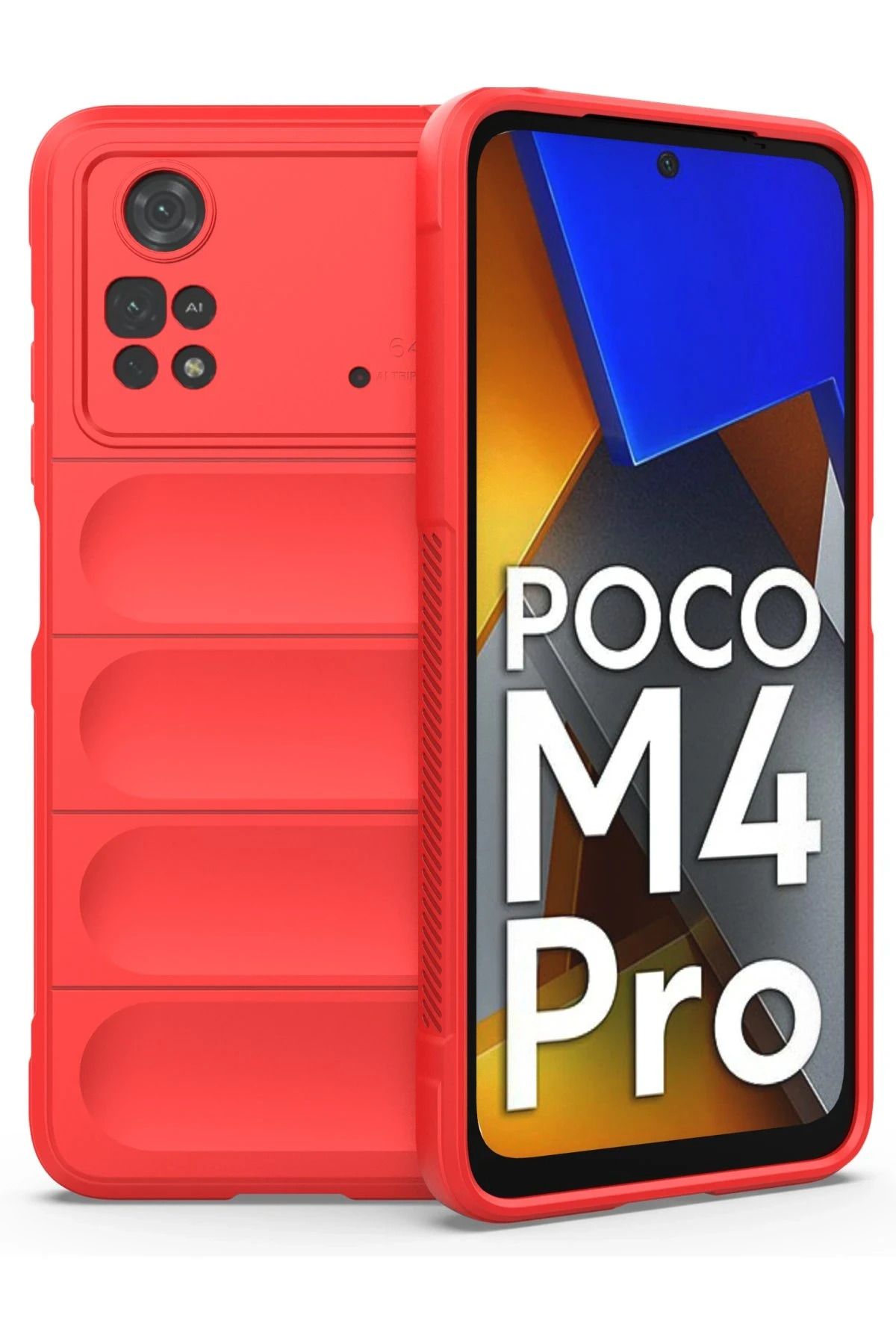 NewFace Xiaomi Poco M4 Pro 4G Uyumlu Kılıf Optimum Silikon - Kırmızı FERRG