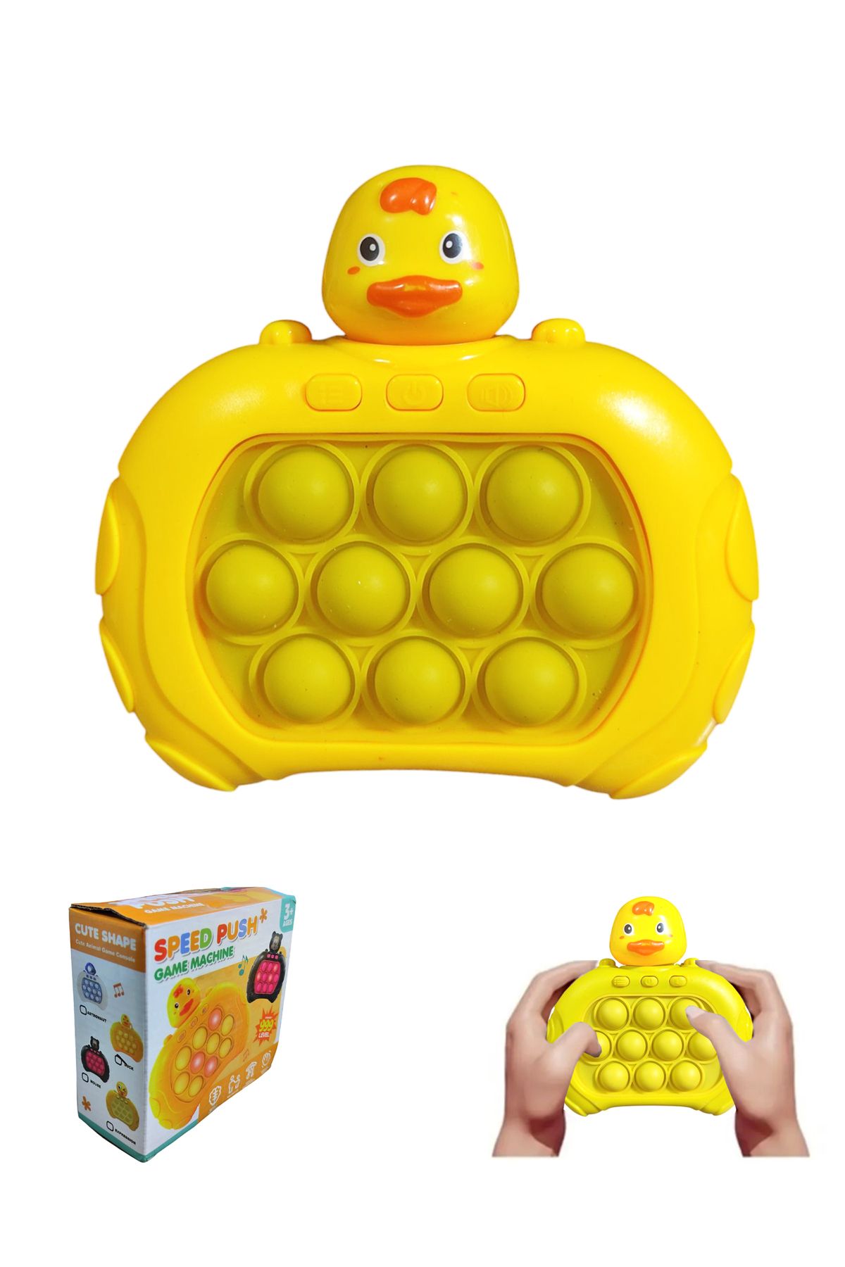 Limmy Popit Makinesi Işıklı Oyun Fast Push Pilli Fidget Kabarcık - Küçük Ördek