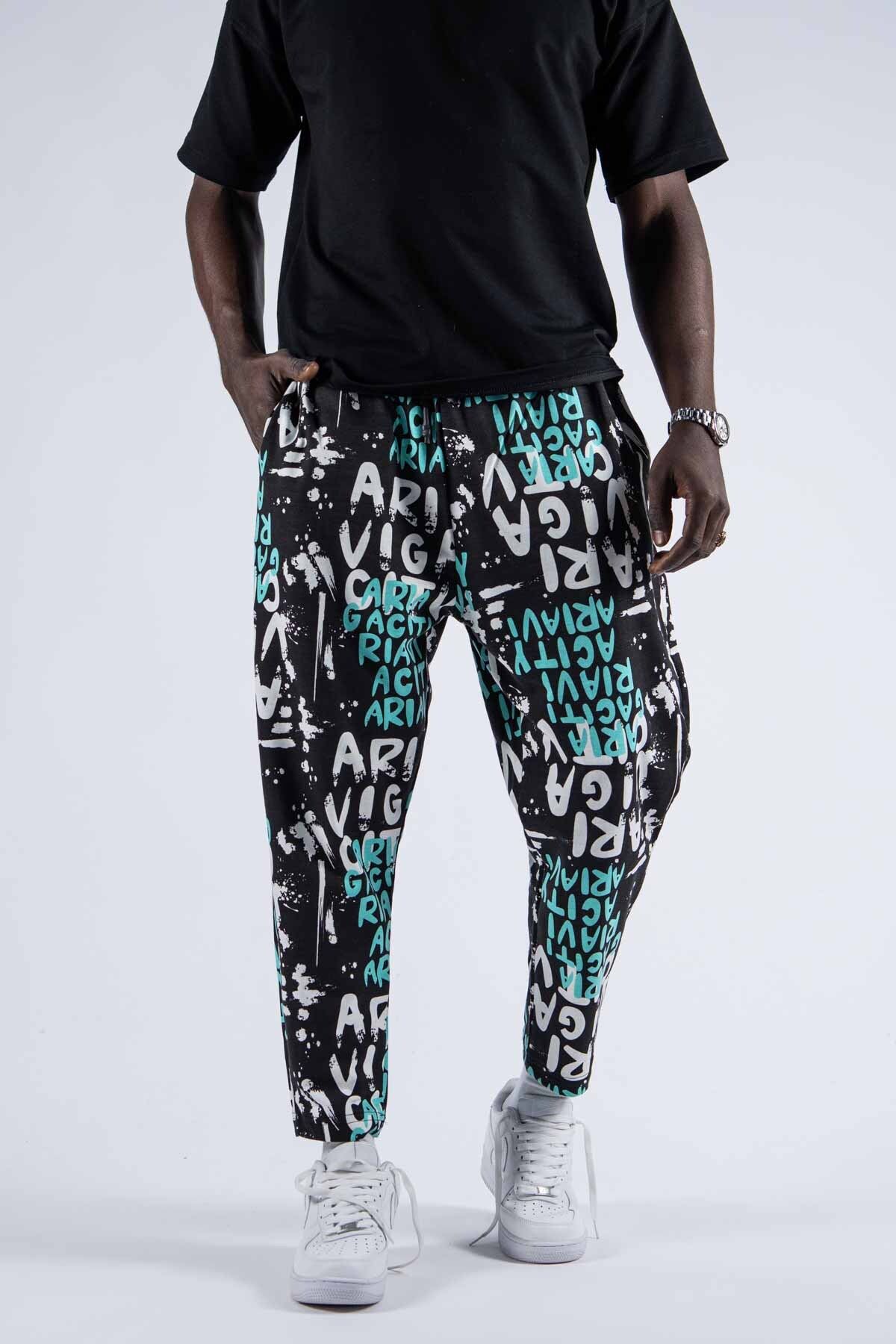 SUPERBLUE Unisex Günlük Dijital Baskılı Baget Pantolon