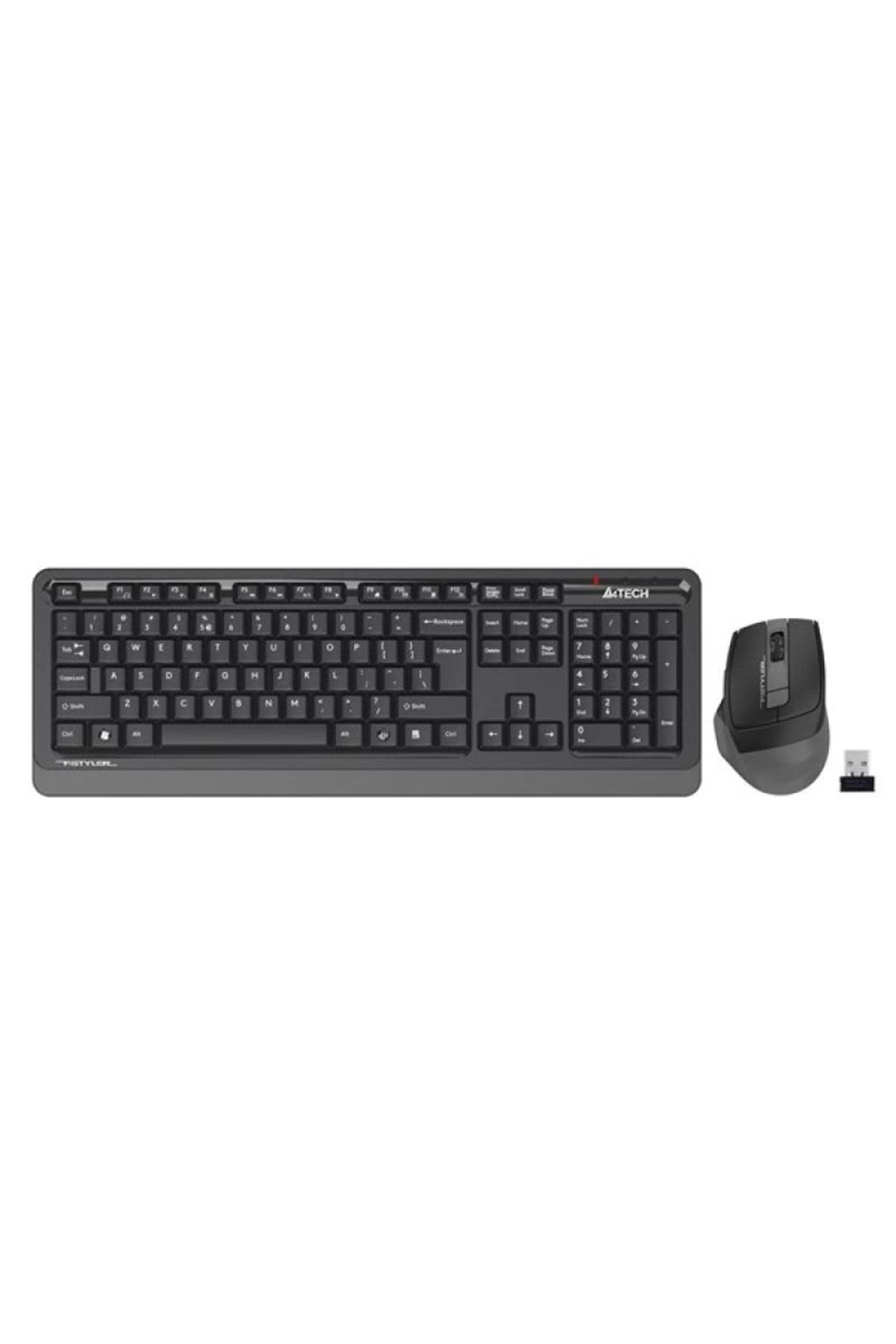 hayalimsah A4 TECH FG1035 Kablosuz Q Trk Optic Mouse Siyah/Gri Multimedya Klavye - Mouse Set