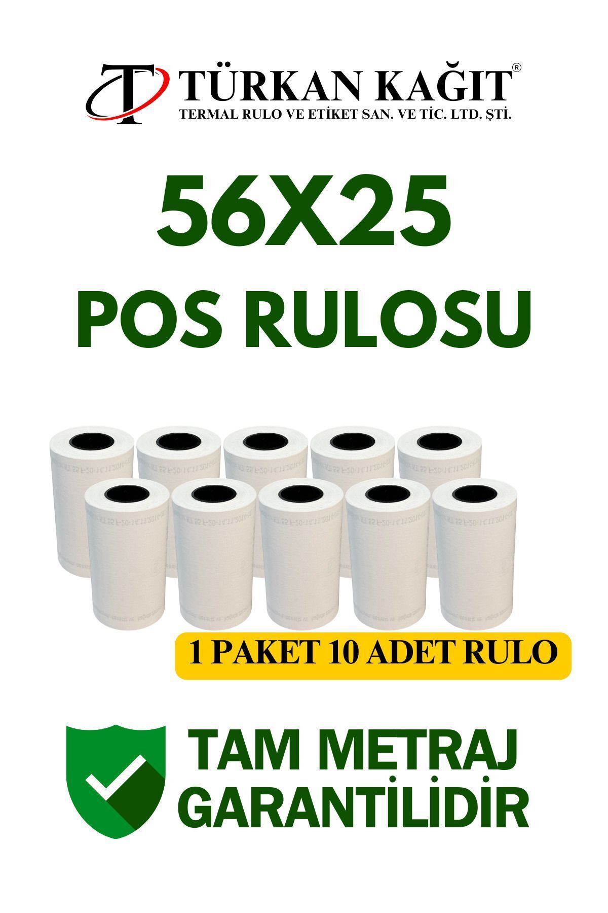 RULORULO 56x25 Termal Pos Rulosu 1 Paket 10 Adet