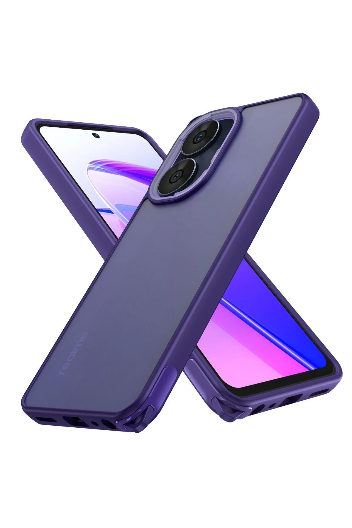 NewFace Realme C55 Kılıf Elegant Kapak - Derin Mor JOJUA