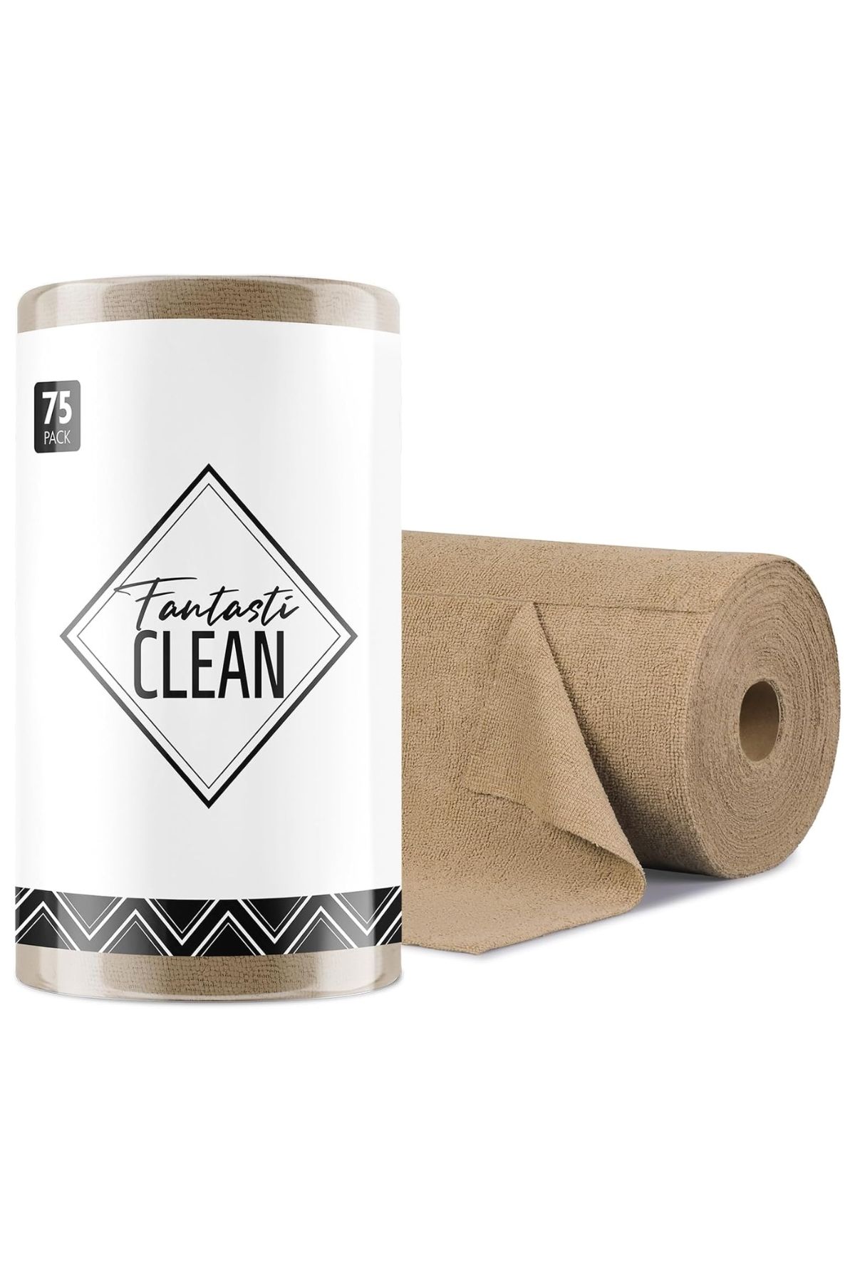 FantastiCLEAN Çok Amaçlı Rulo Mikrofiber Temizlik Bezi 30x30 75 Yapraklı Kahverengi