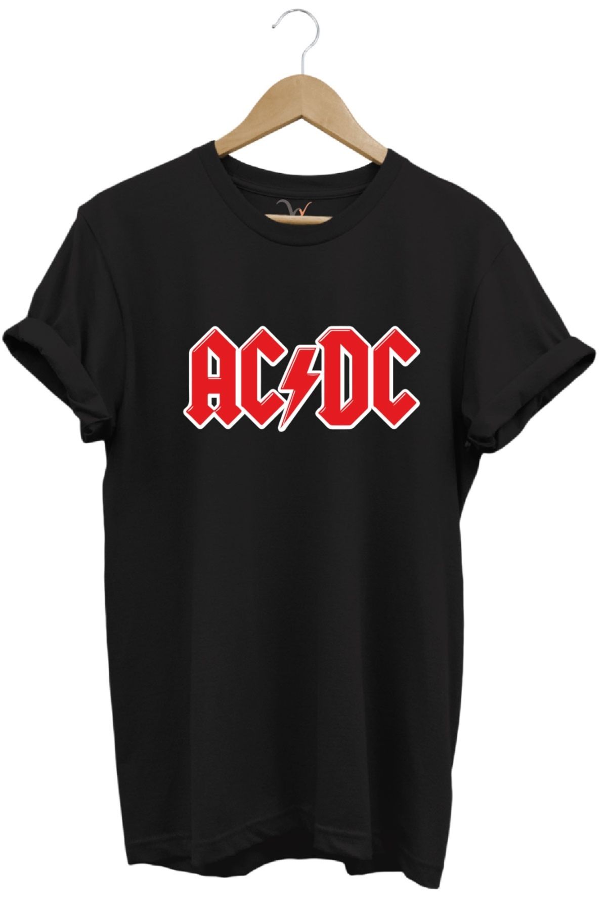 onsrawear Rock Müzik Grubu ACDC Baskılı Minimal Şık Tasarım T-shirt Özgün Tasarım %100 Pamuk