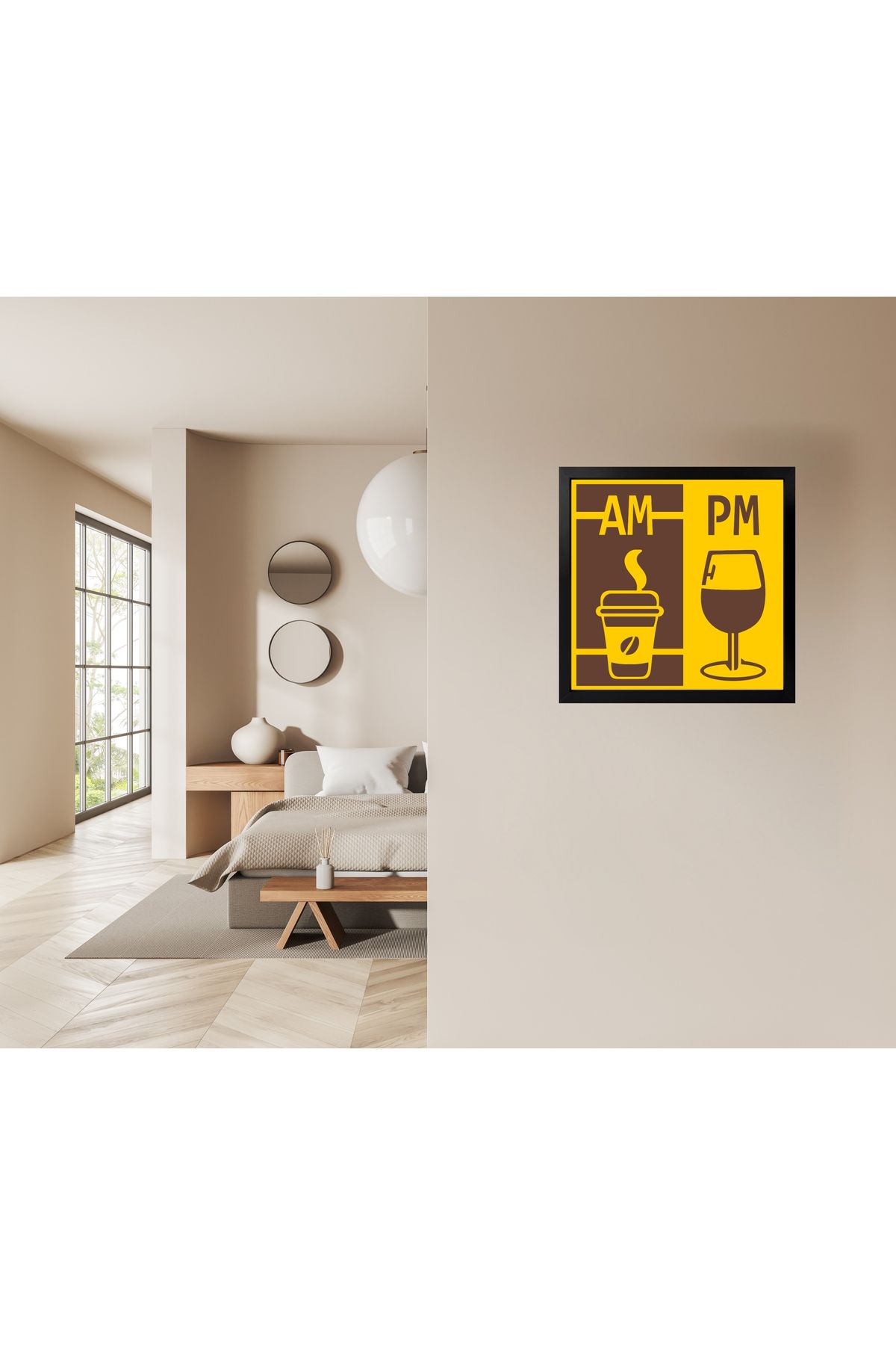 Grand Fine Art Çerçeveli Renkli Akrilik Tablo Kahve Saati