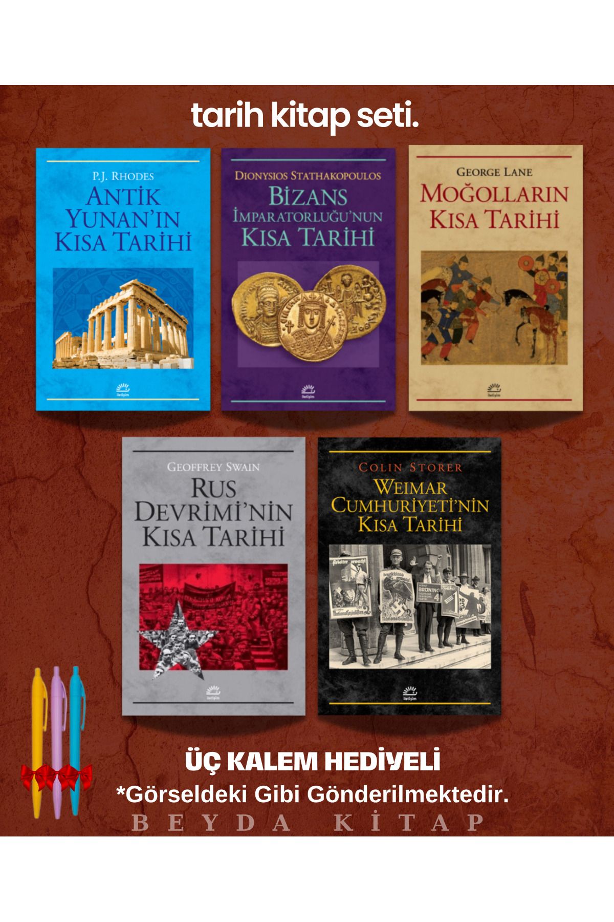 İletişim Yayınları Kısa Devlet Tarihleri Kitap Seti (5 Kitap) Yunan, Weimar, Rus, Bizans, Moğol - 1GZTB - TRİLTSYV
