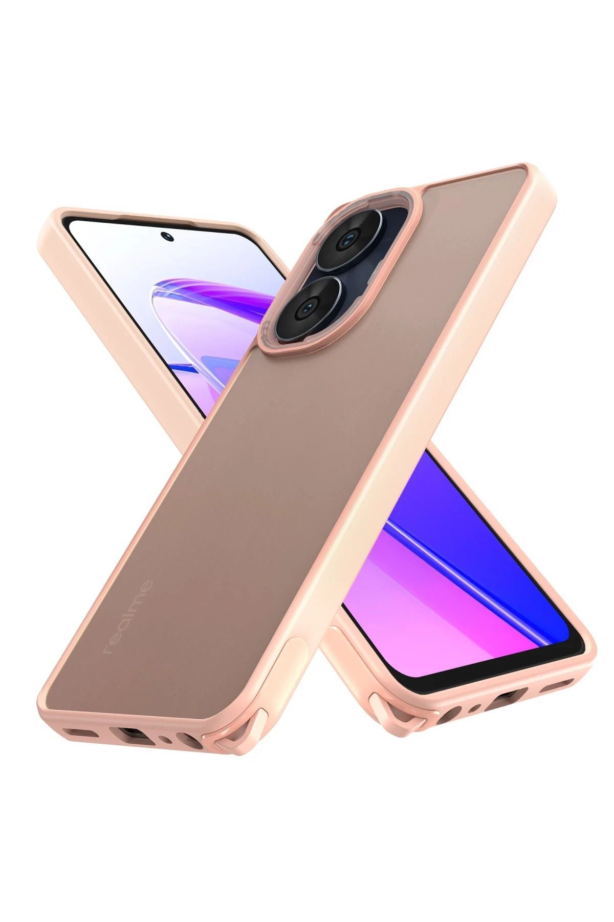 NewFace Realme C55 Kılıf Elegant Kapak - Pudra JOJUA