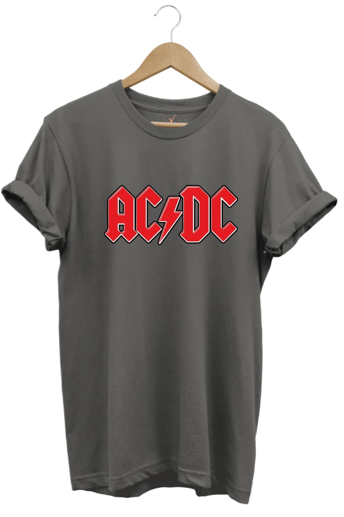 onsrawear Rock Müzik Grubu ACDC Baskılı Minimal Şık Tasarım T-shirt Özgün Tasarım %100 Pamuk
