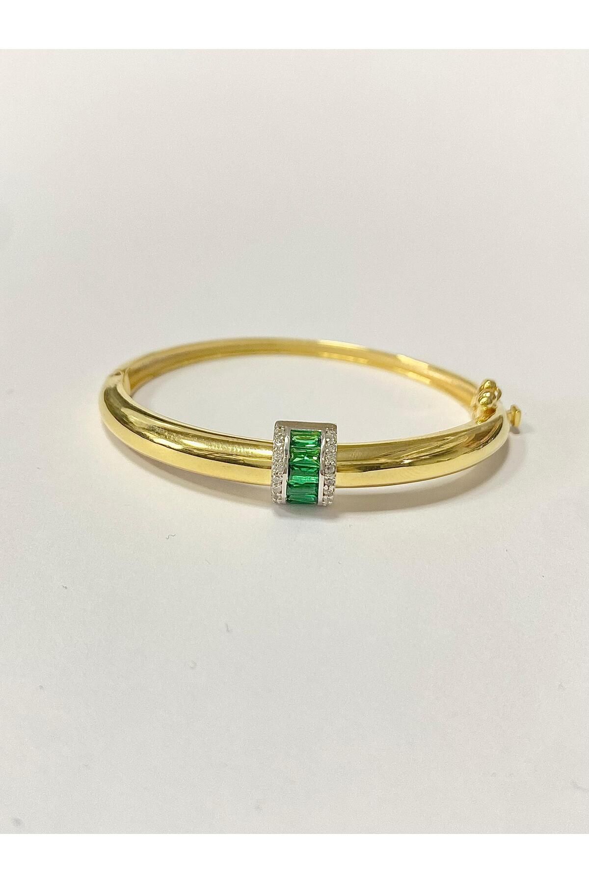 Adieu Silver EMERALD BAGET TAŞLI 925 AYAR GÜMÜŞ BİLEKLİK