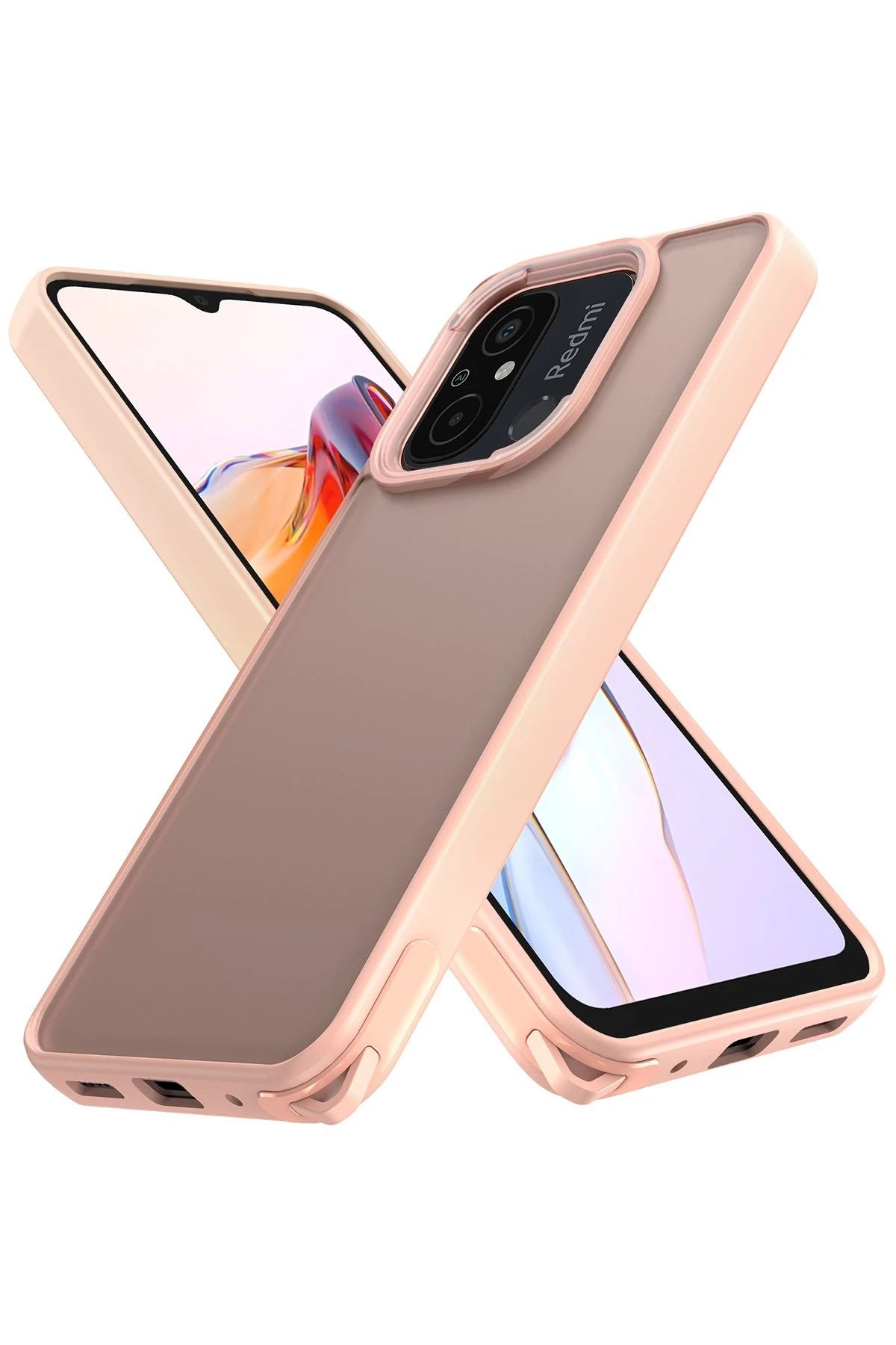 NewFace Xiaomi Redmi 12C Kılıf Elegant Kapak - Pudra NRMSA