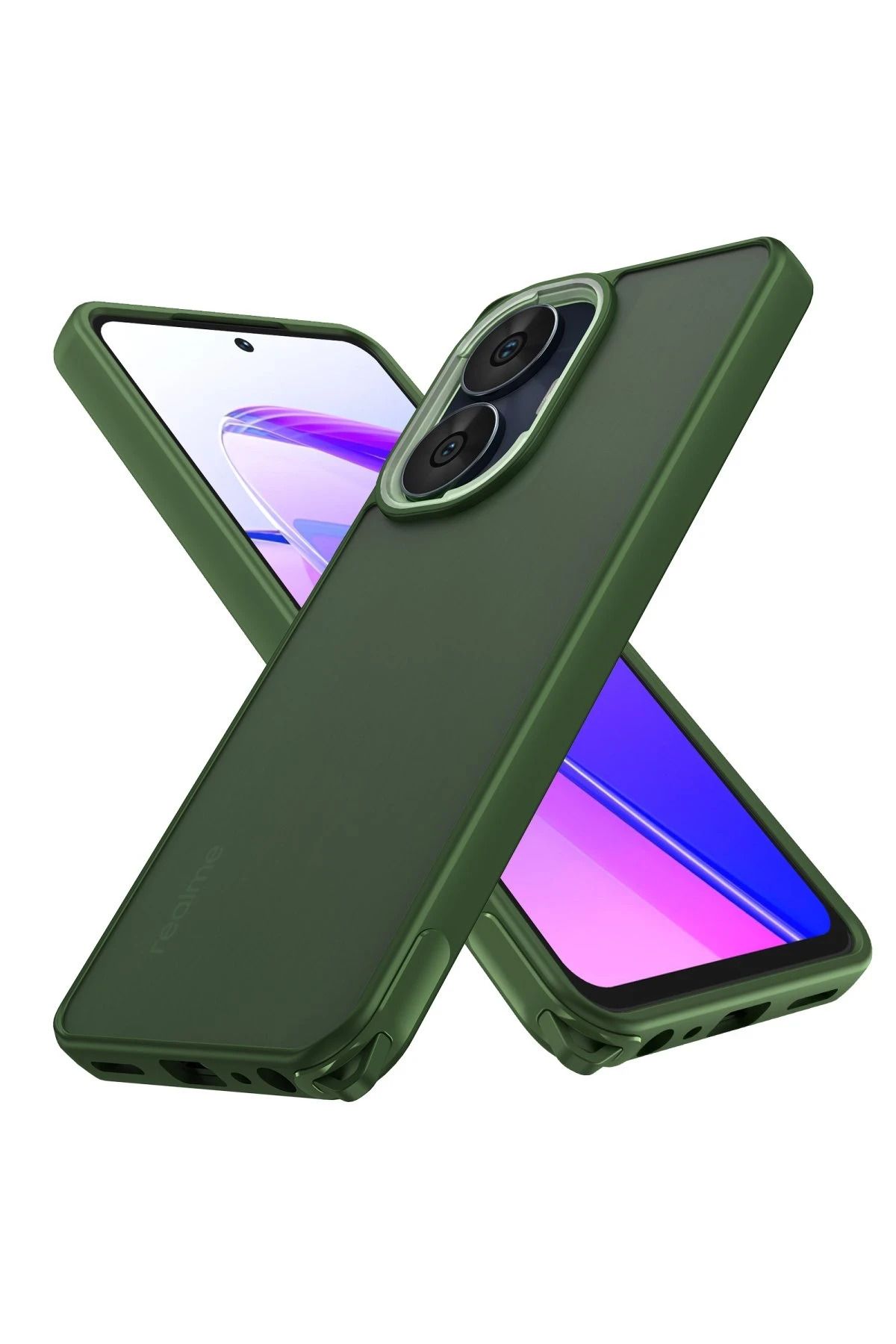 NewFace Realme C55 Kılıf Elegant Kapak - Yeşil NRMSA