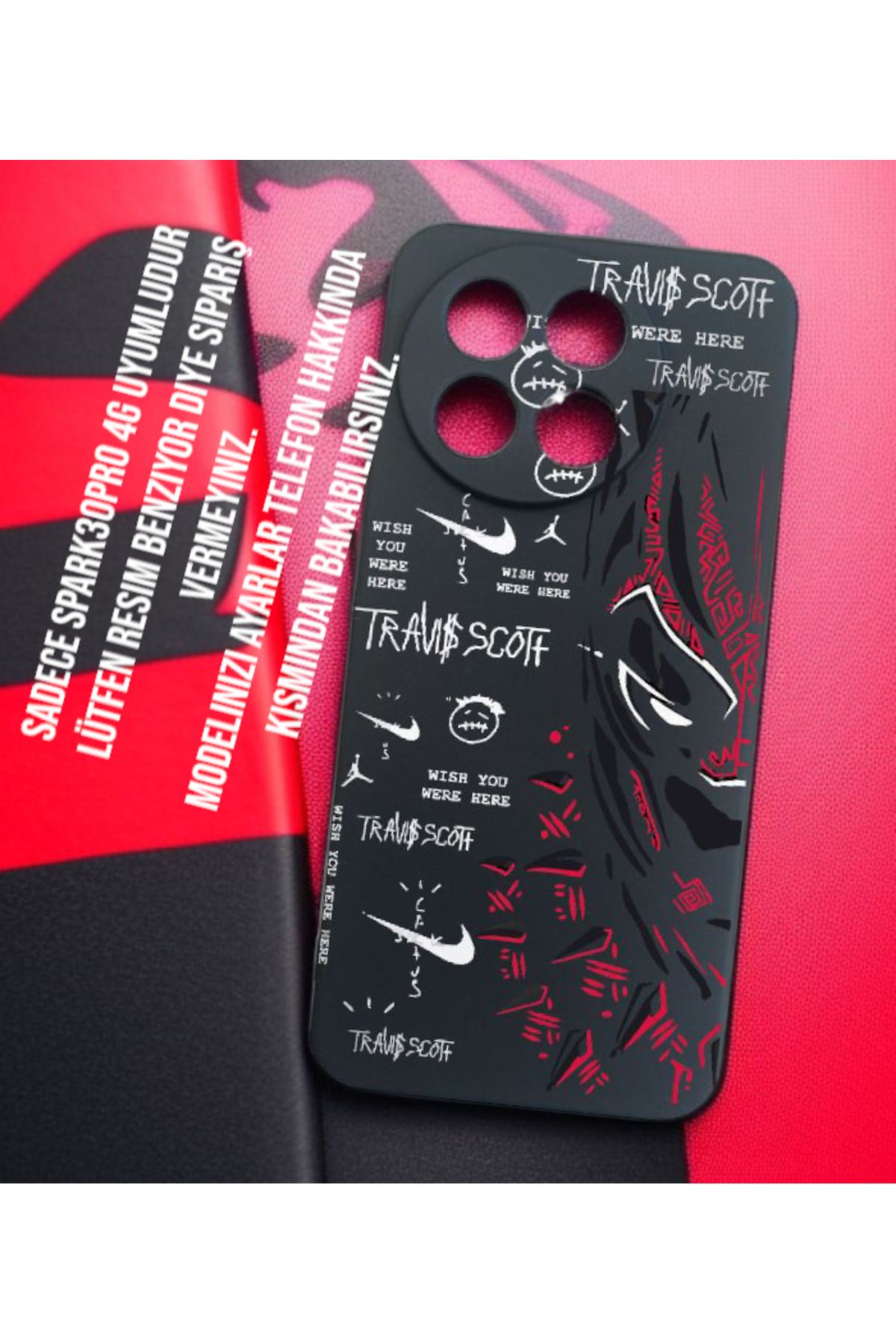 Kılıforyum Tecno Spark30Pro 4G Kılıf İçi Kadife Baskılı Kılıf Sadece Spark 30 Pro Uyumludur