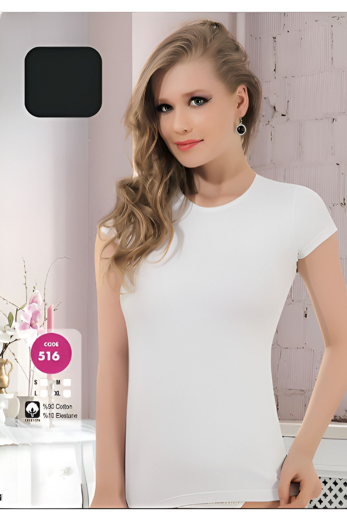 NETLY Kadın Yarım Kol Atlet- %90 pamuk