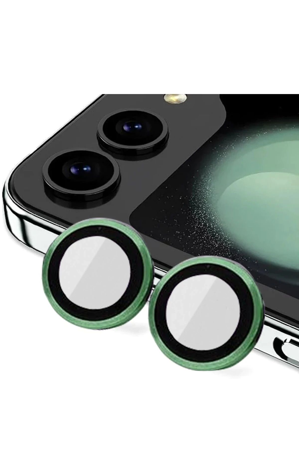 NewFace Samsung Galaxy Z Flip 5 Valdez Metal Kamera Lens - Koyu Yeşil ALMLA