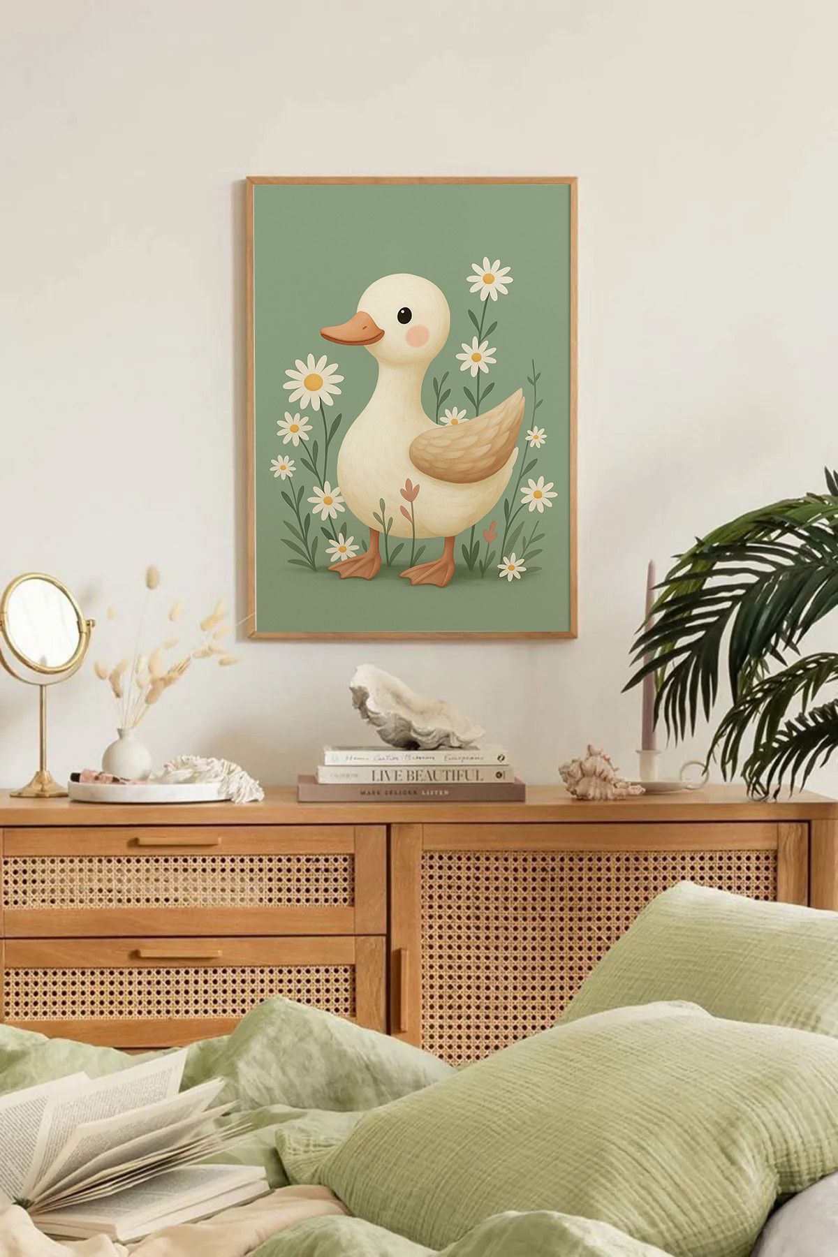 Dekorsiahome Tek Parça Ahşap Çerçeveli Oturma Odası Salon Mutfak Tablo TK0274