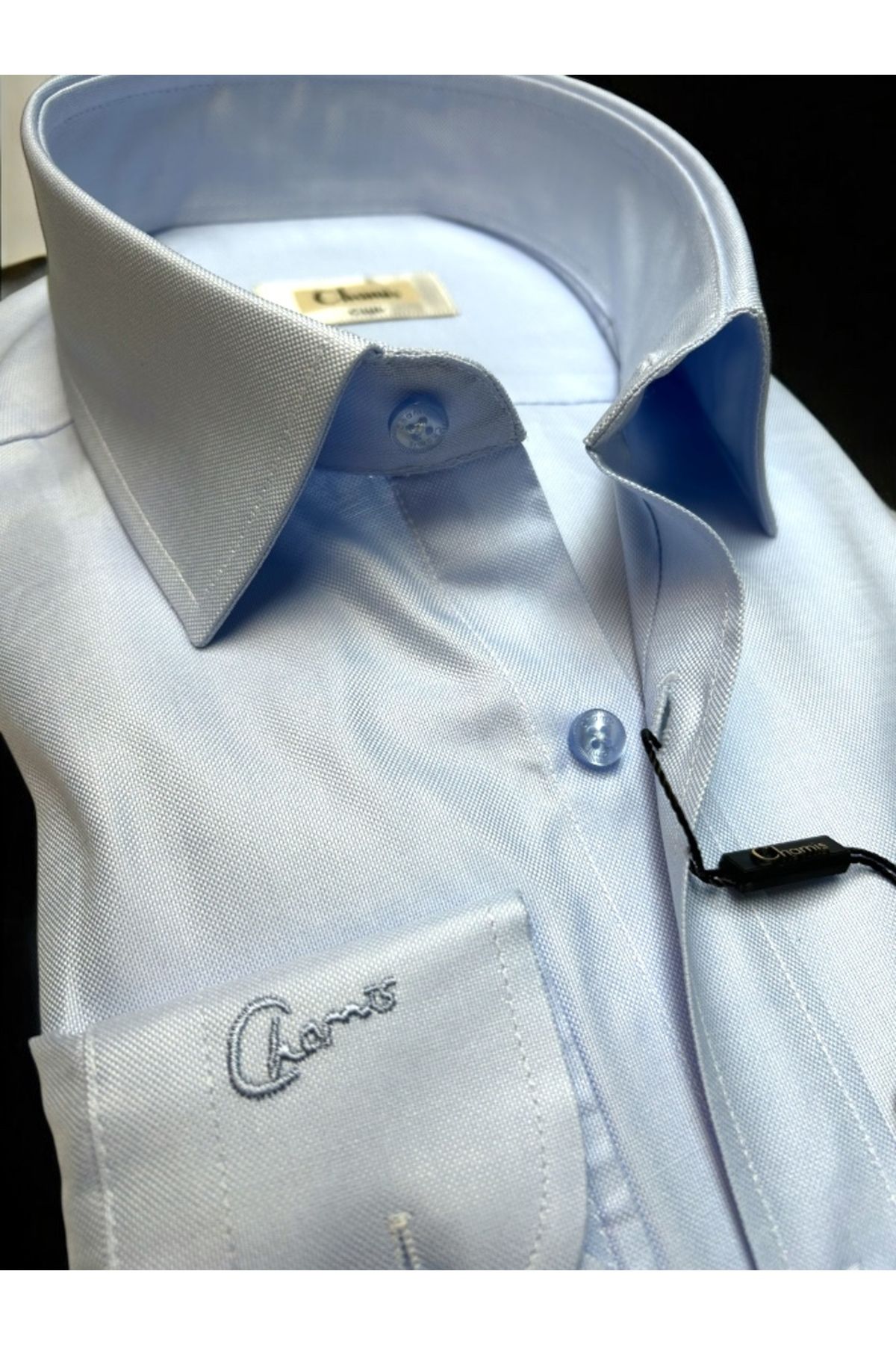 Chamis RegularFit Mavi Oxford Klasik Yaka Gömlek