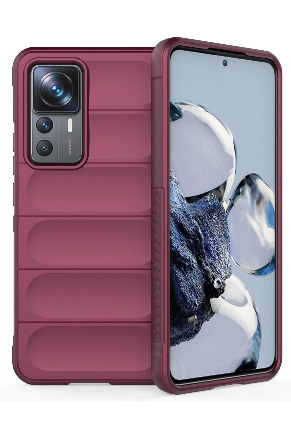 NewFace Xiaomi Mi 12T Pro Kılıf Optimum Silikon - Bordo YNSMR