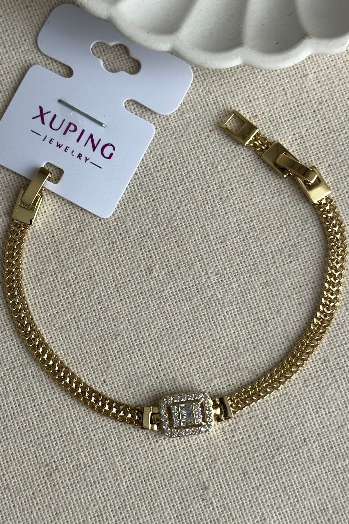 Modacaprea Xuping 14K 16+2 cm Baget Zincir Kadın Bileklik Kadın Karamaz Bileklik Xuping Bileklik
