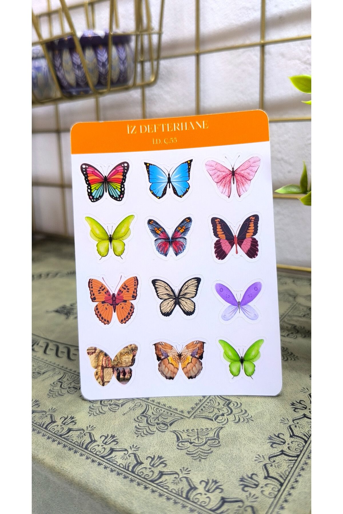 İZ DEFTERHANE Renkli kelebek Çıkartma Sticker (Defter, ajanda ve planlayıcılar için uygundur)
