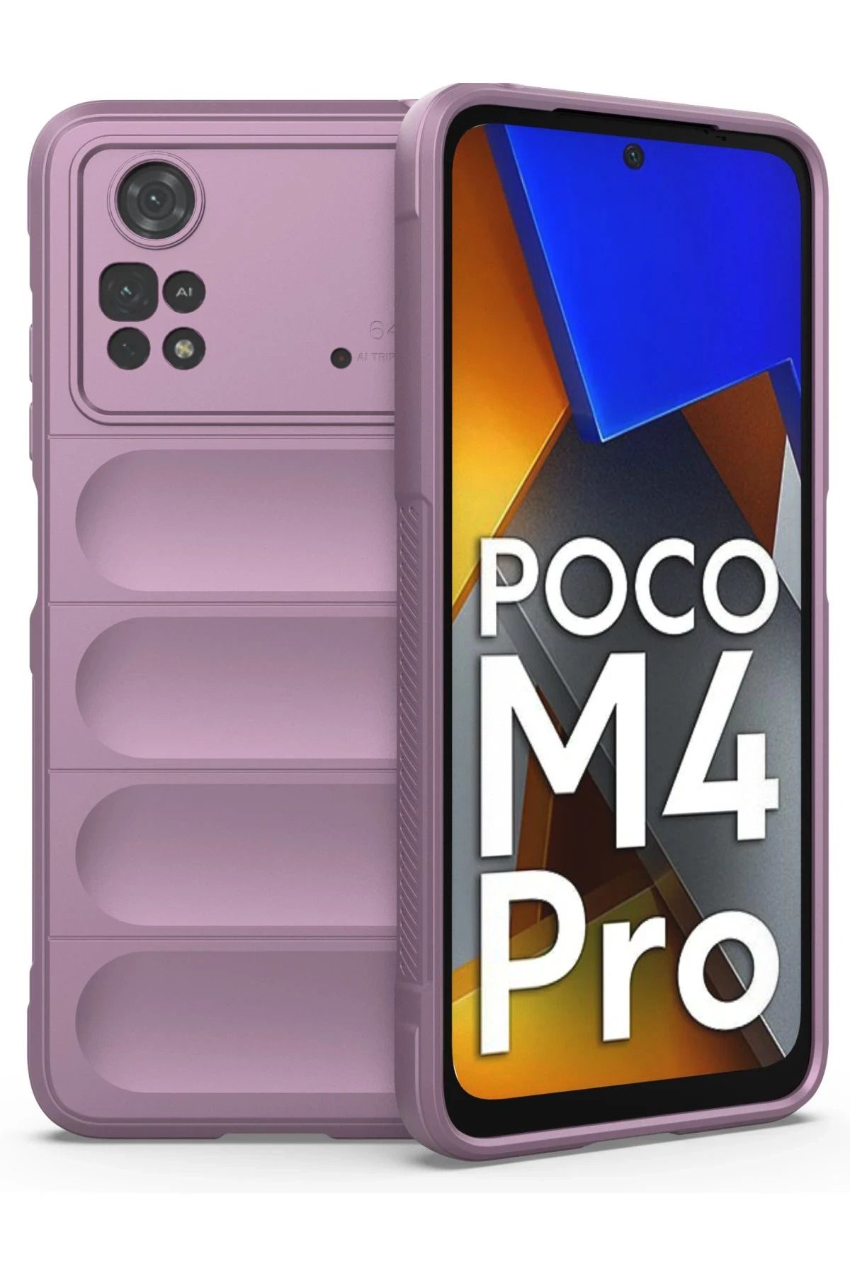 NewFace Xiaomi Poco M4 Pro 4G Kılıf Optimum Silikon - Mor NRMSA