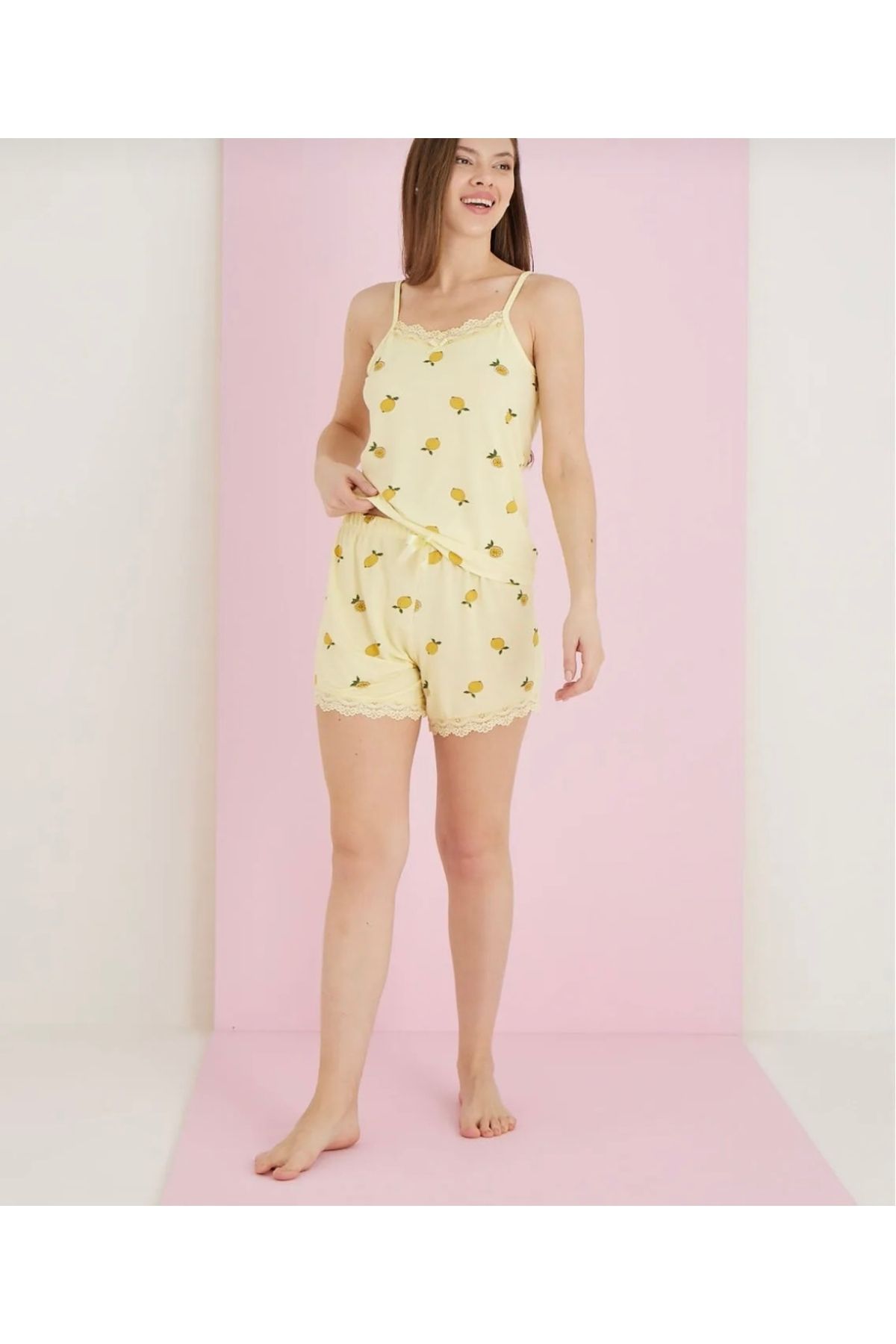 Butik Limon Desenli Pijama Takımı