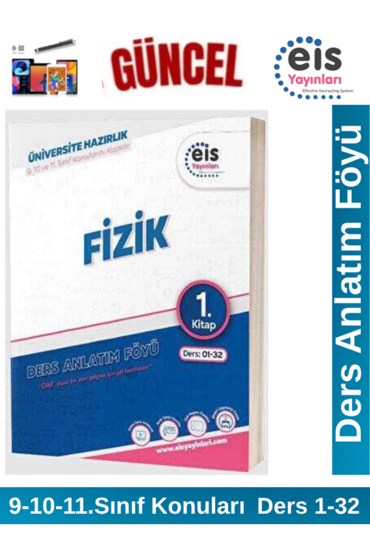 Ens Yayıncılık EİS Yayınları YKS Mavi Set Ders Anlatım Föyü Fizik 1.Kitap(9-10-11. Sınıf Konuları)