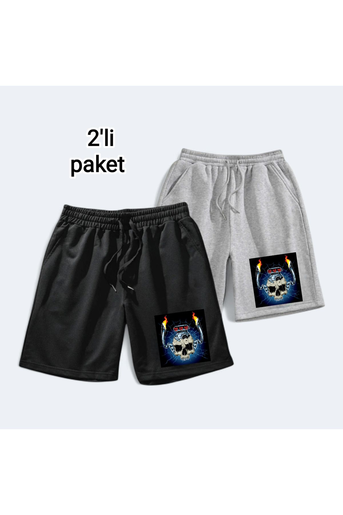belean 2'li Unisex Regular Şort Ter Tutmaz Yazlık Tüylenme Yapmaz