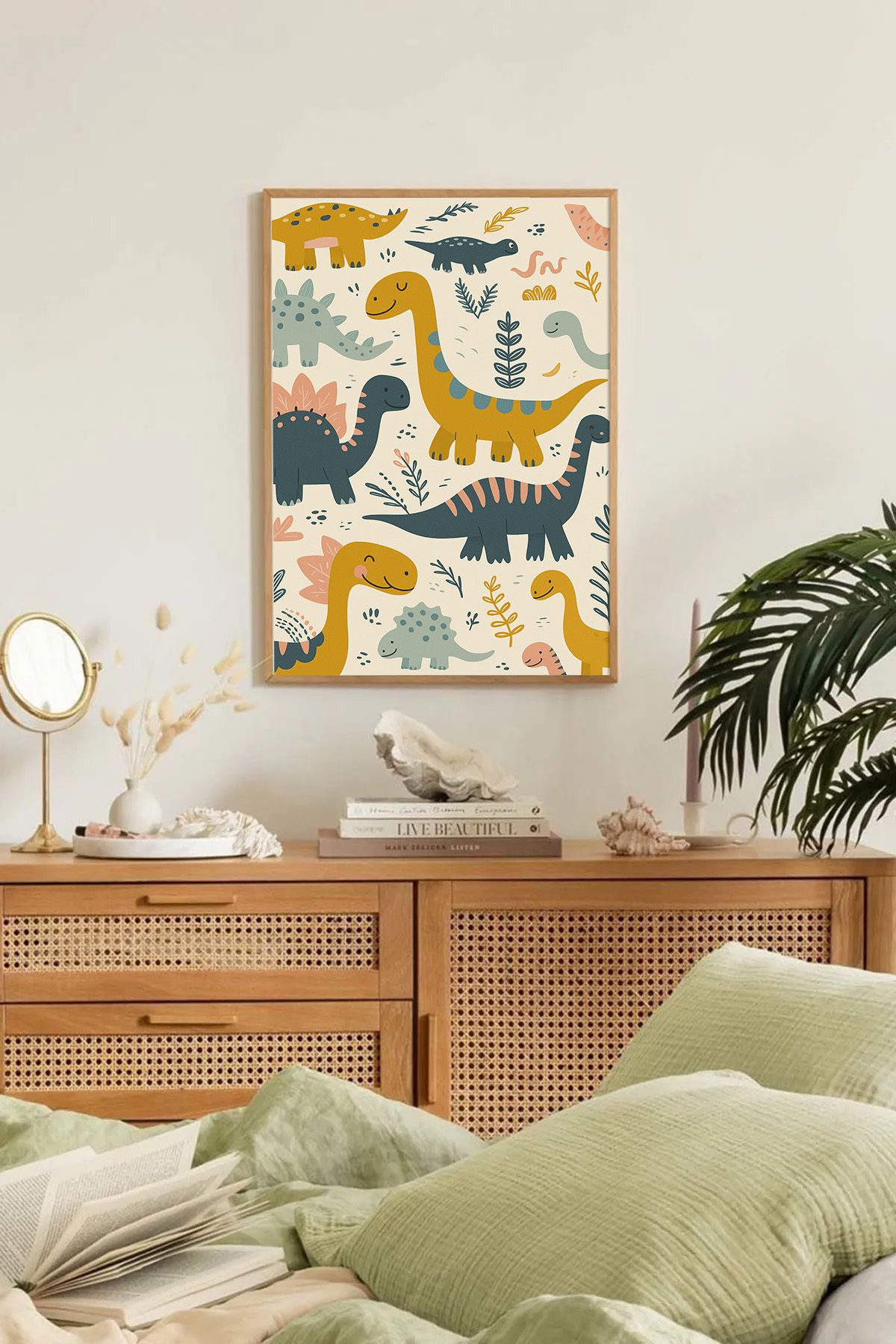Dekorsiahome Tek Parça Ahşap Çerçeveli Oturma Odası Salon Mutfak Tablo TK0320
