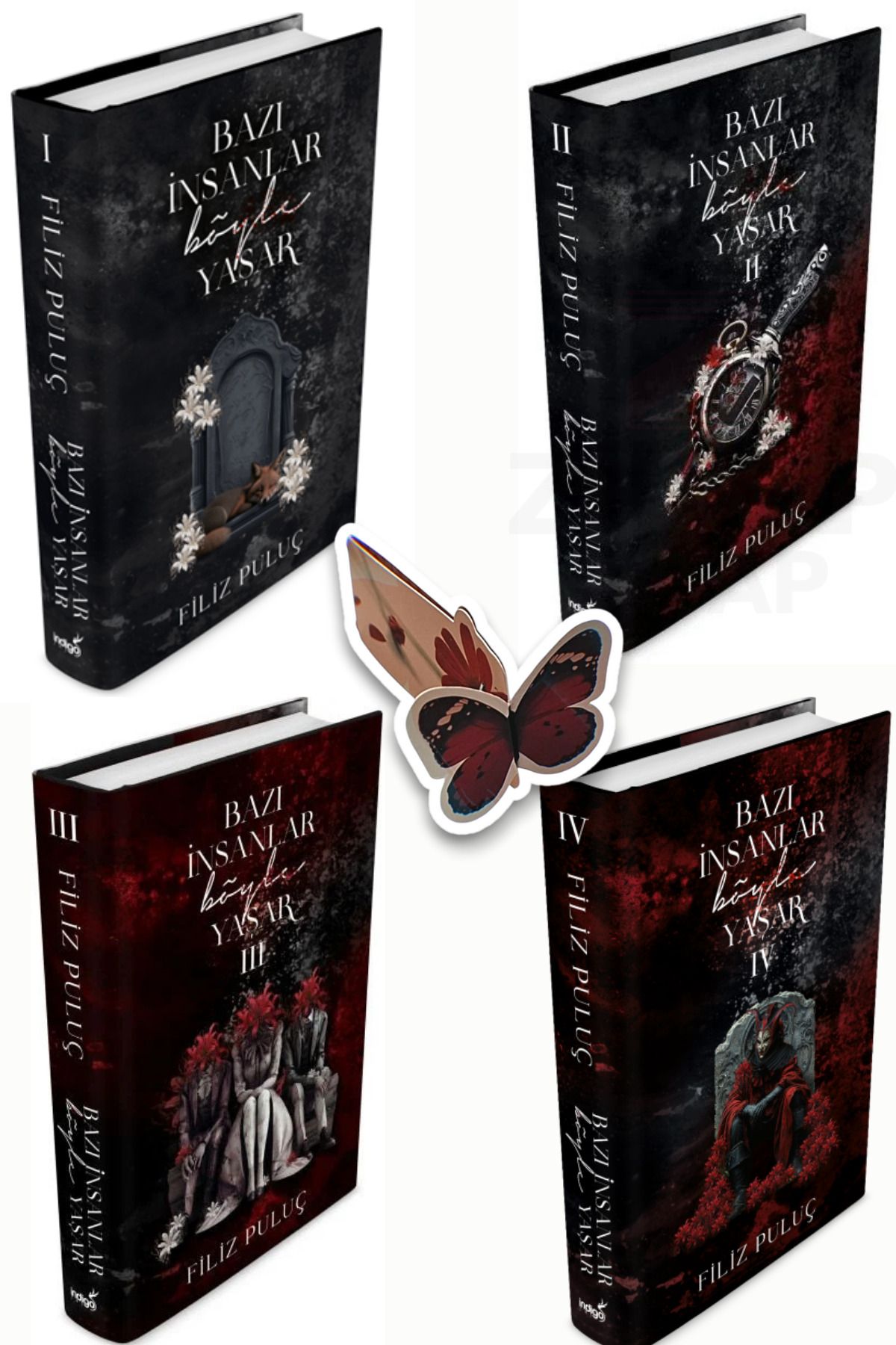 İndigo Kitap Bazı İnsanlar Böyle Yaşar 4 Kitap Set(CİLTLİ)(Özel Tasarım Kelebek Ayraç Hediye)