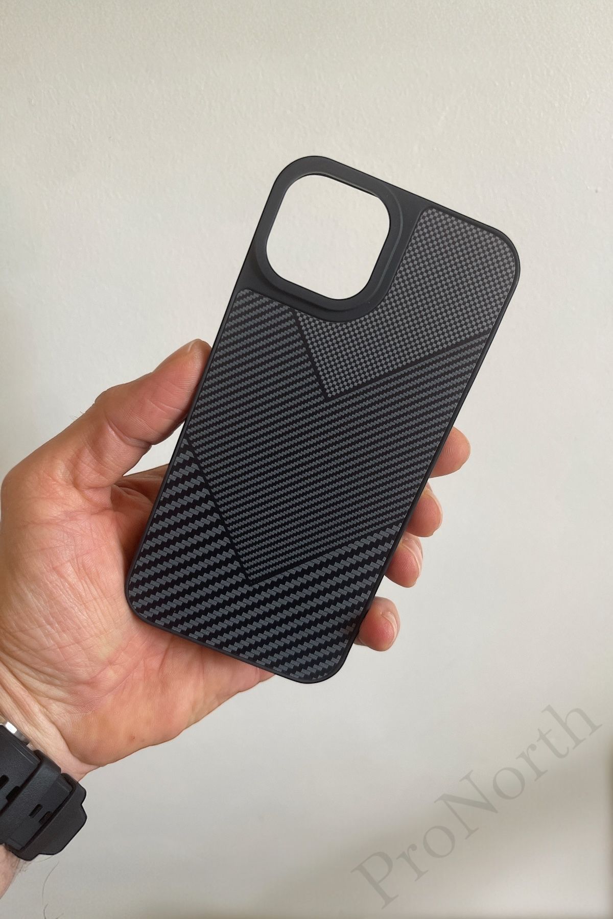 ProNorth Apple İphone 11 Uyumlu Kılıf Karbon Görünümlü Silikon Kılıf / Kapak