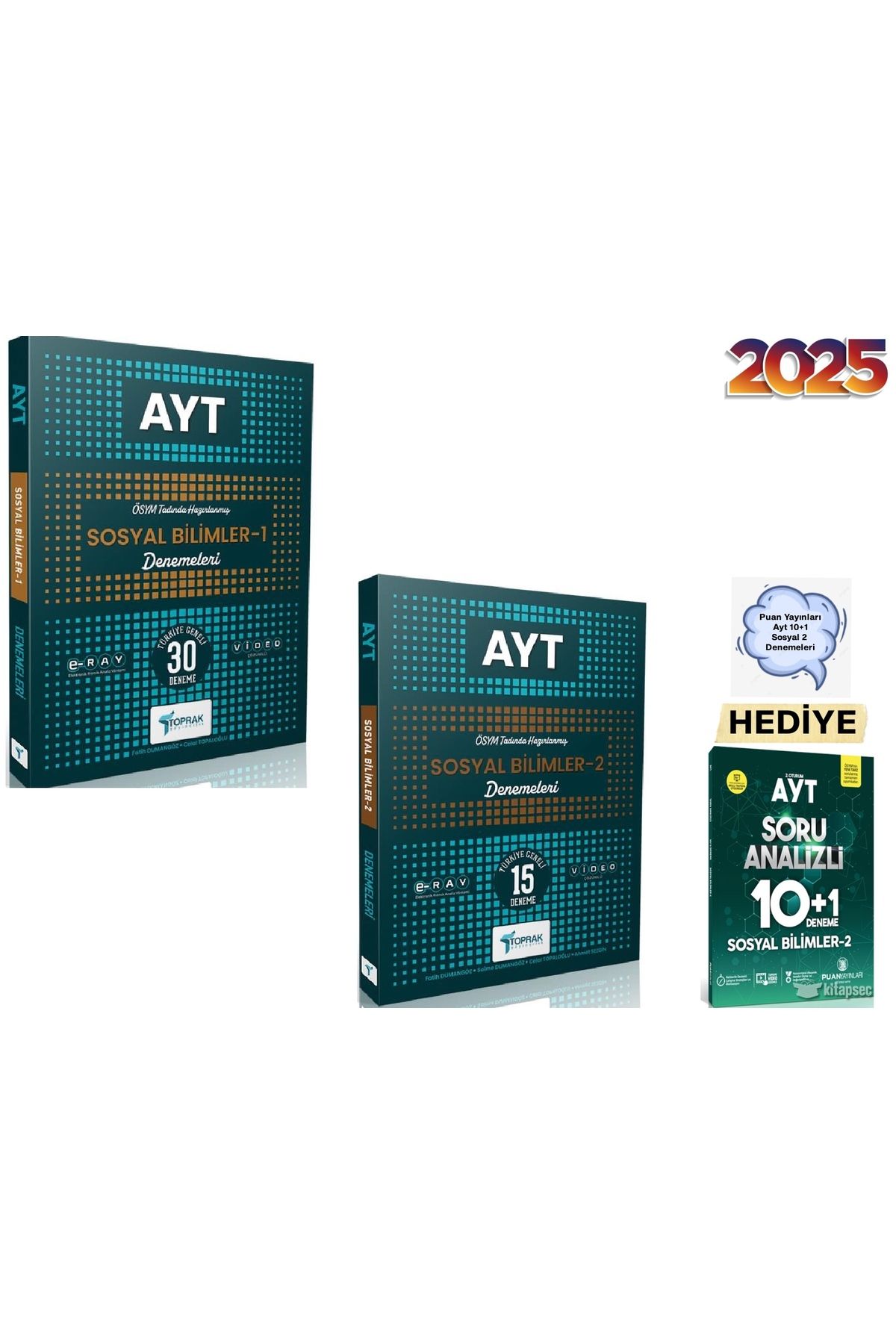 Toprak Yayıncılık Ayt Sosyal 1 ve Ayt Sosyal 2 Denemeleri 10+1 Ayt Sosyal 2 Denemesi Hediyeli