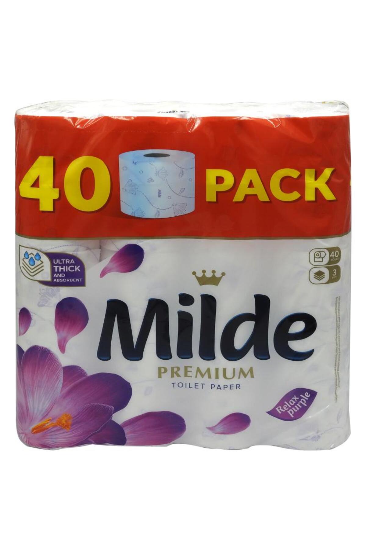 mildecor Χαρτί υγείας Milde 40 ρολά 3 στρώσεων RELAX μωβ