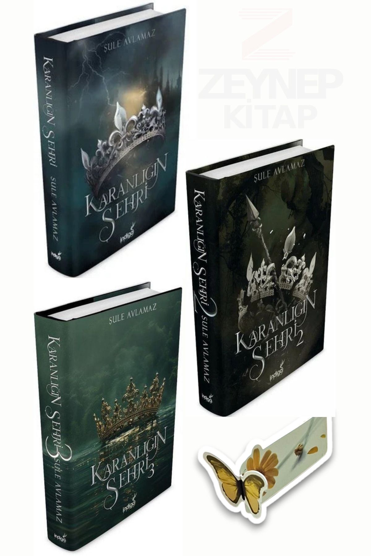 İndigo Kitap Karanlığın Şehri 3 Kitap Set(CİLTLİ)(Özel Tasarım Kelebek Ayraç Hediye)