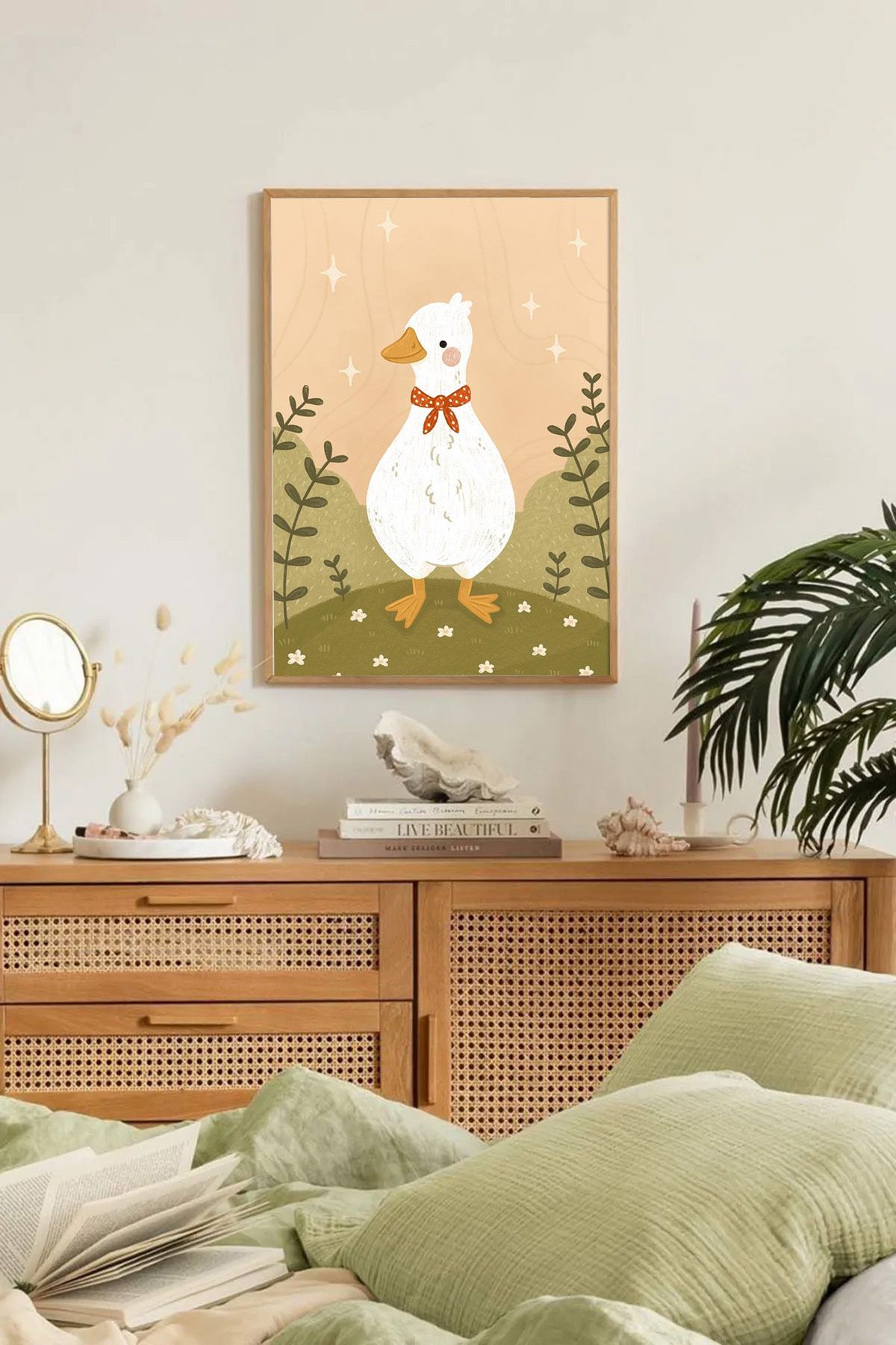 Dekorsiahome Tek Parça Ahşap Çerçeveli Oturma Odası Salon Mutfak Tablo TK0311