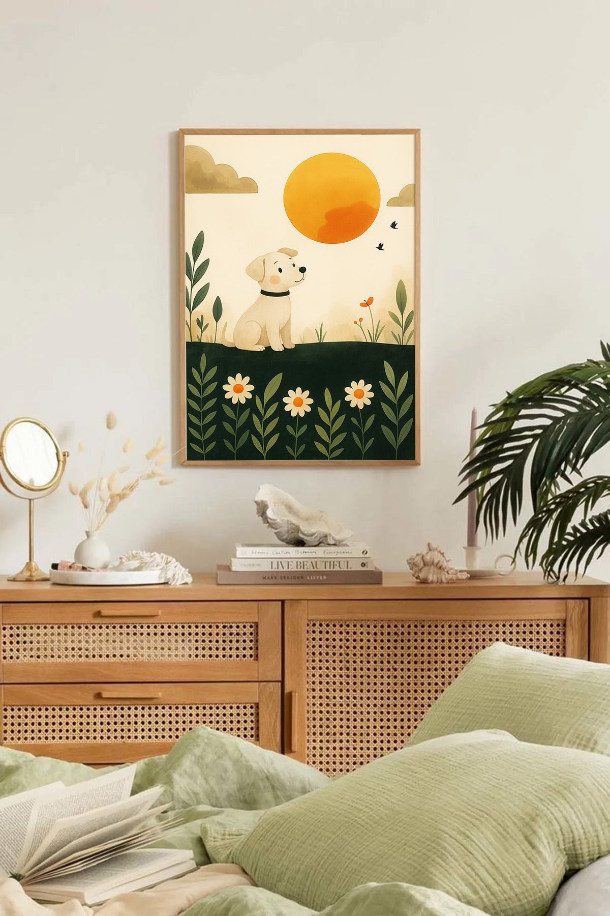 Dekorsiahome Tek Parça Ahşap Çerçeveli Oturma Odası Salon Mutfak Tablo TK0305