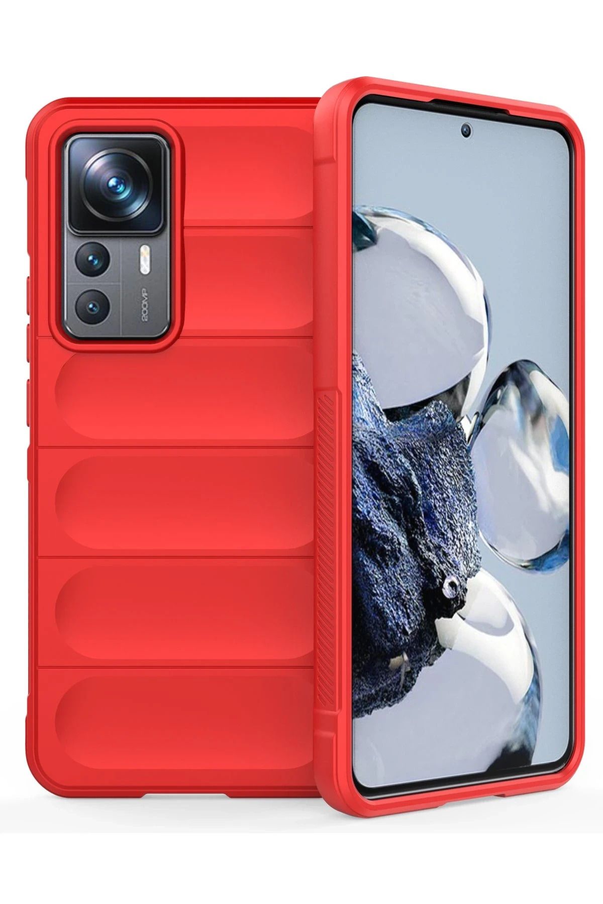 NewFace Xiaomi Mi 12T Pro Kılıf Optimum Silikon - Kırmızı NRMSA
